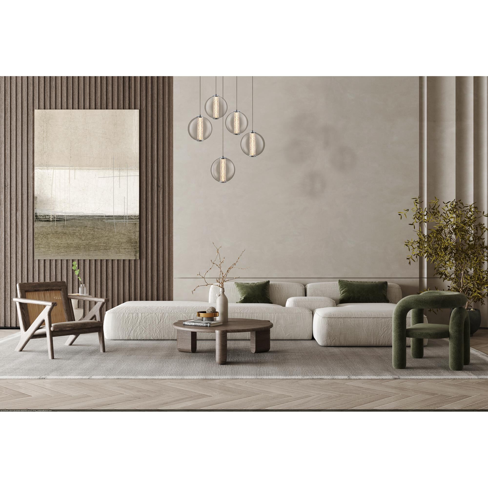 Atomo 26 Inch 5 Light Multi Light Pendant,