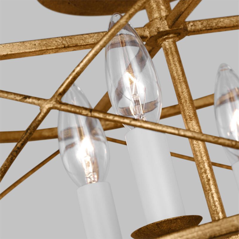 Chapman & Myers Beatrix 15 Inch 4 Light Semi Flush Mount by Visual Comfort Studio