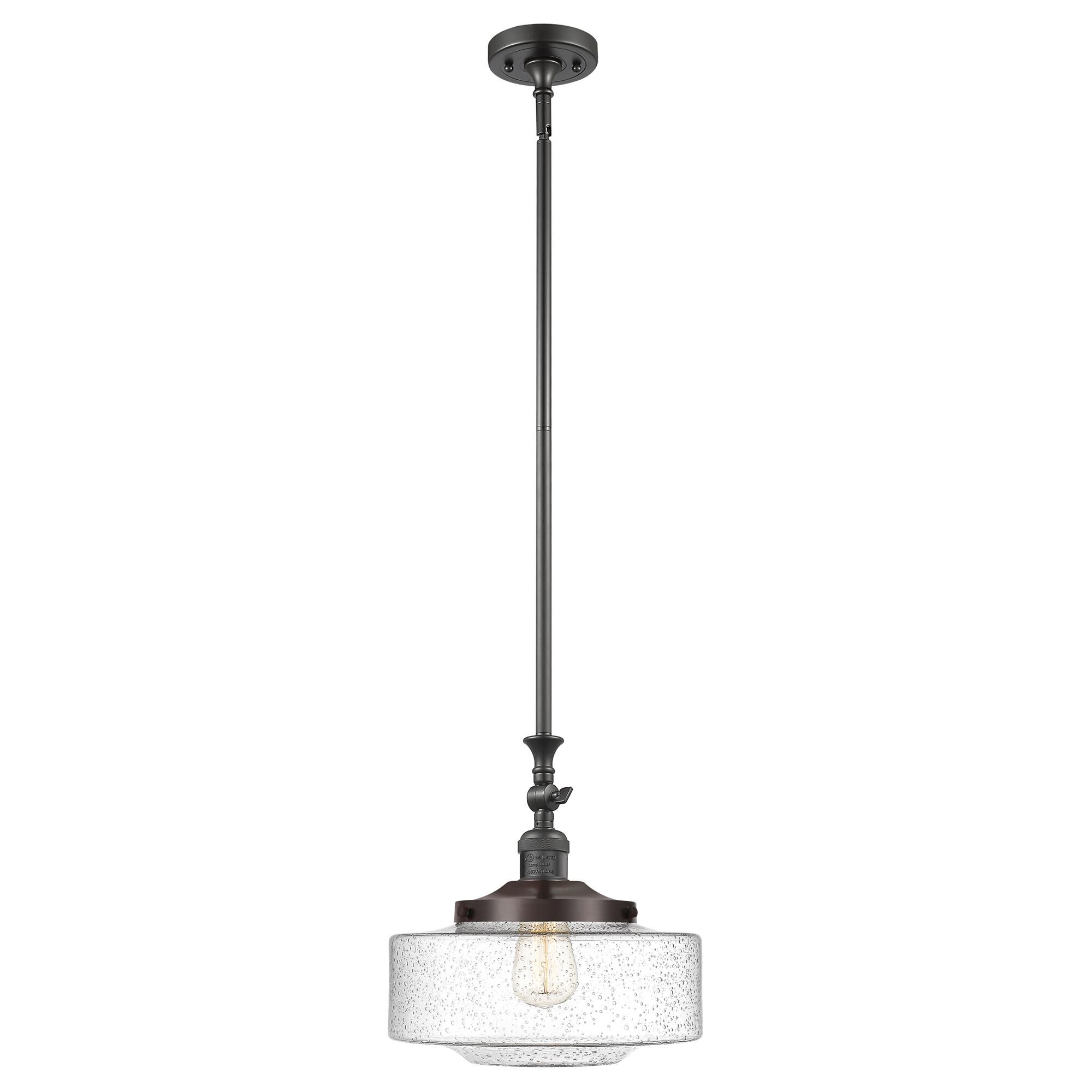 Shown in Oil Rubbed Bronze finish and Seedy Large Bridgeton glass
