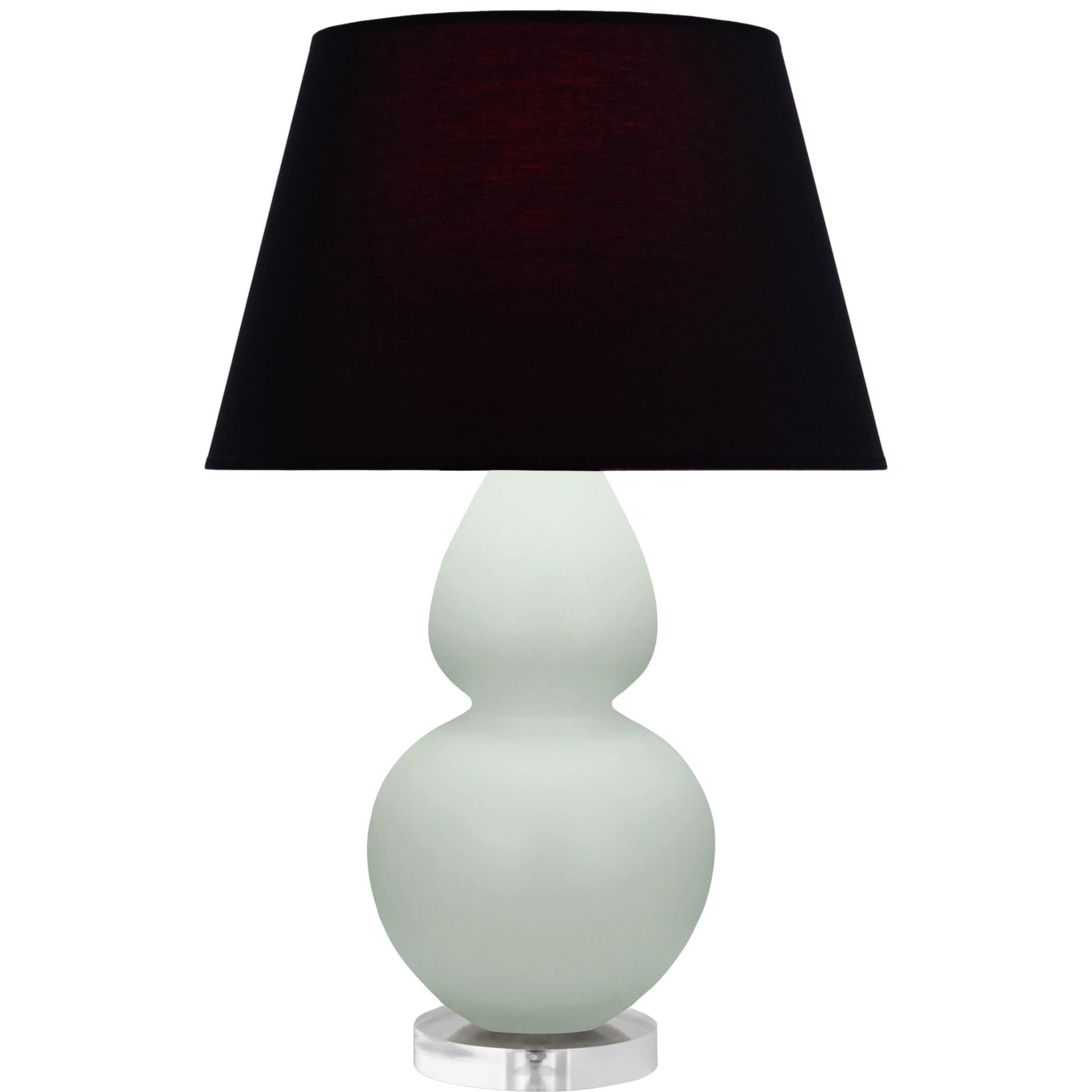 Shown in Matte Celadon finish and Ink Black with Rose Red Lining shade and Lucite accent