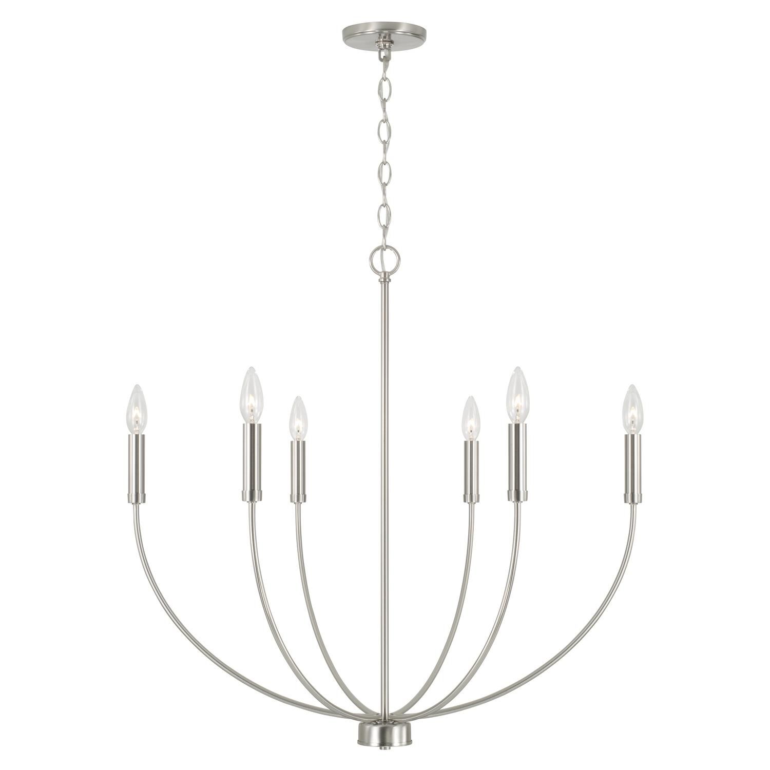 Ansley 30.25 Inch 6 Light Chandelier by Homeplace by Capital Lighting Fixture Company