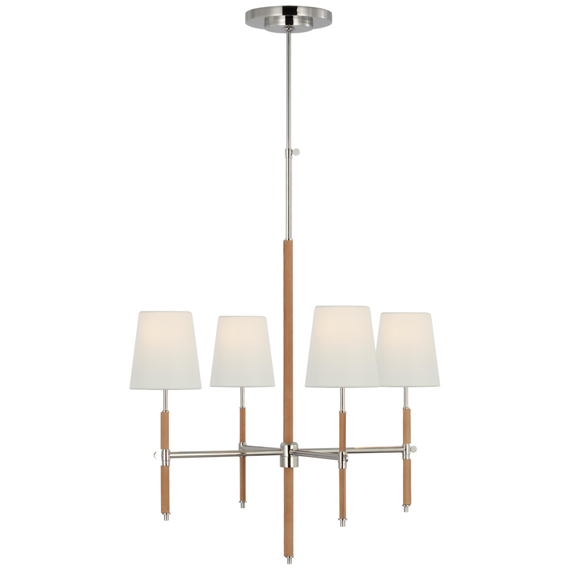 Shown in Polished Nickel and Natural Leather finish
