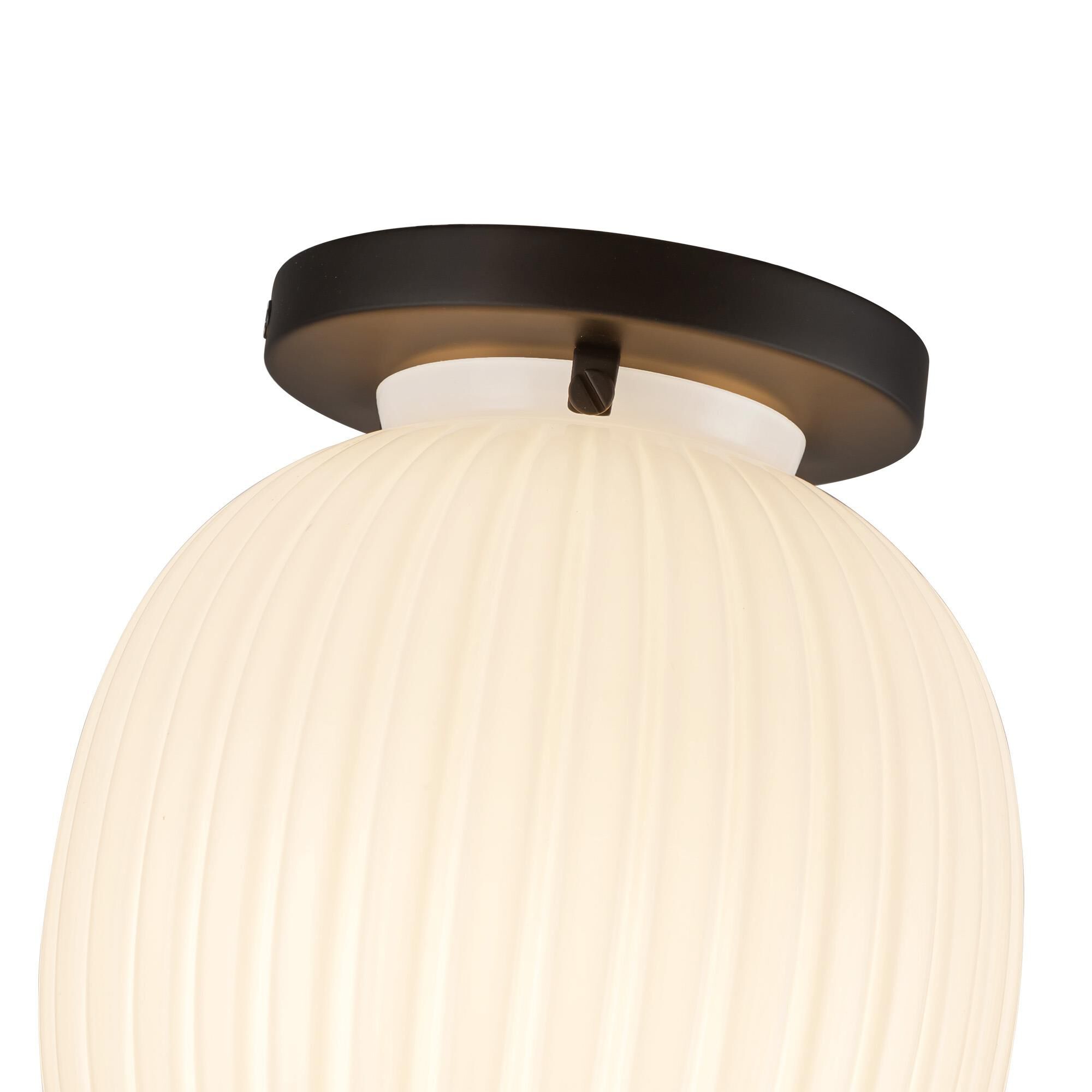 Shown in Matte Black finish and Glossy Ribbed Opal glass