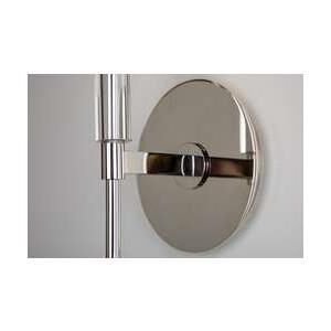 Shown in Polished Nickel finish and Off White Faux Silk shade and Crystal Bobeche accent