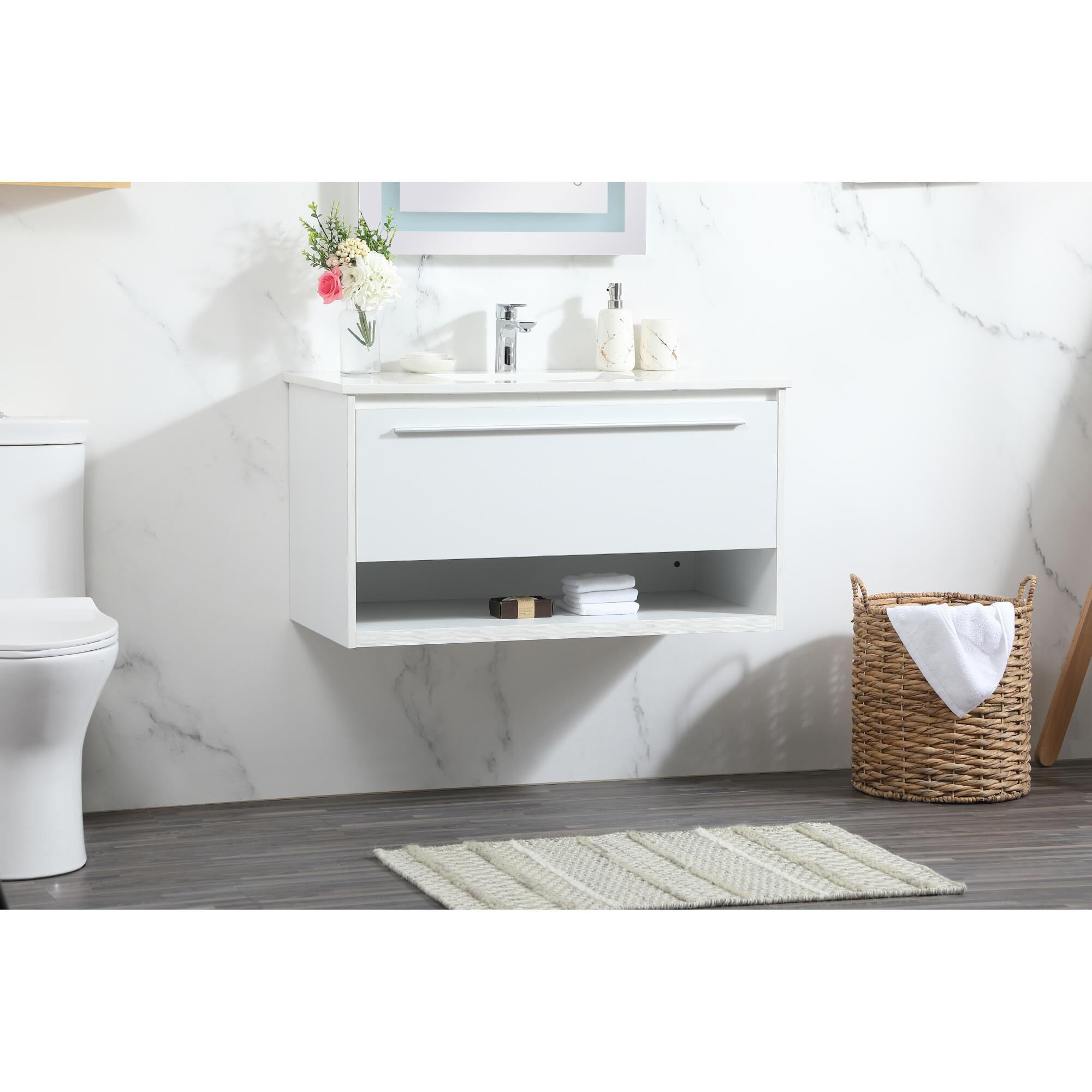 Shown in White finish