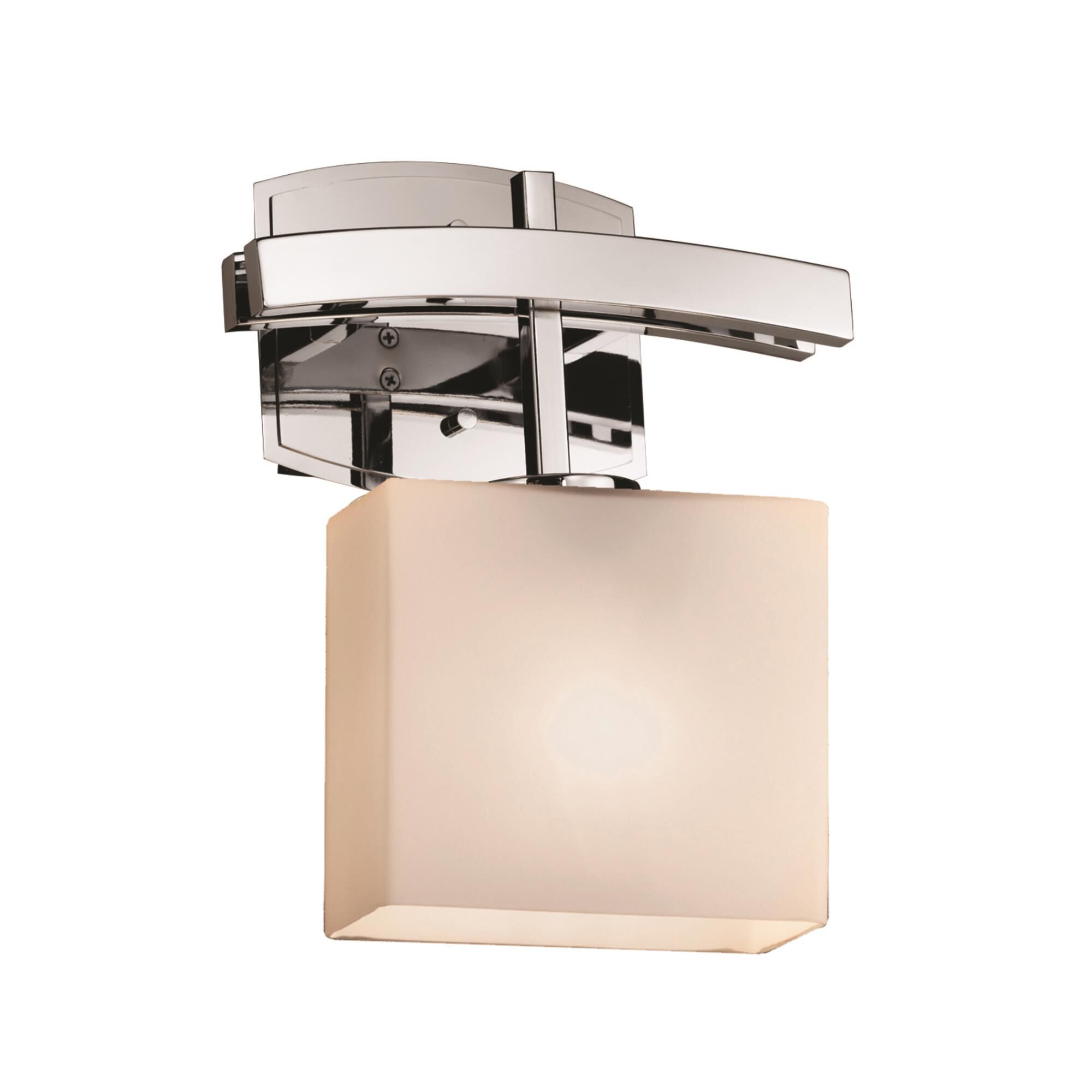 Shown in Polished Chrome finish and Artisan glass and Opal shade and Rectangle accent