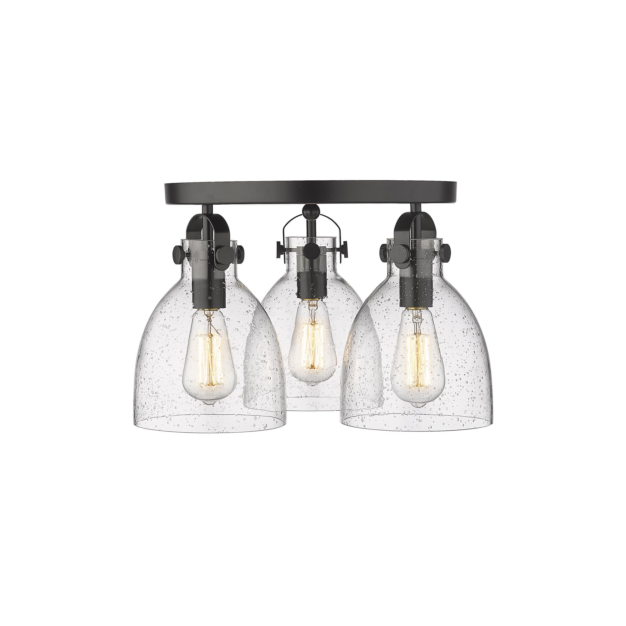 Shown in Matte Black finish and Seedy glass