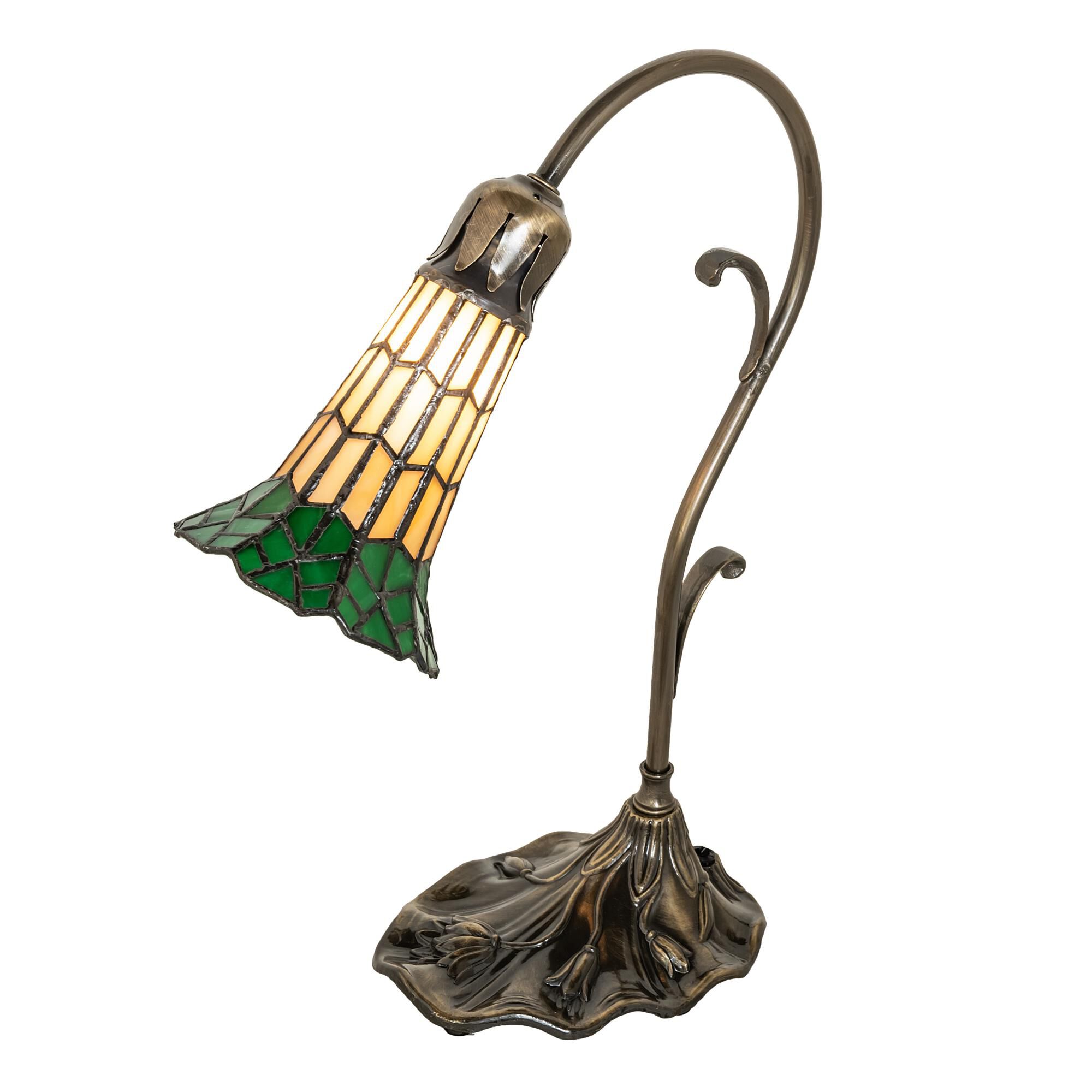 Stained Glass Pond Lily 15 Inch Accent Lamp by Meyda Lighting