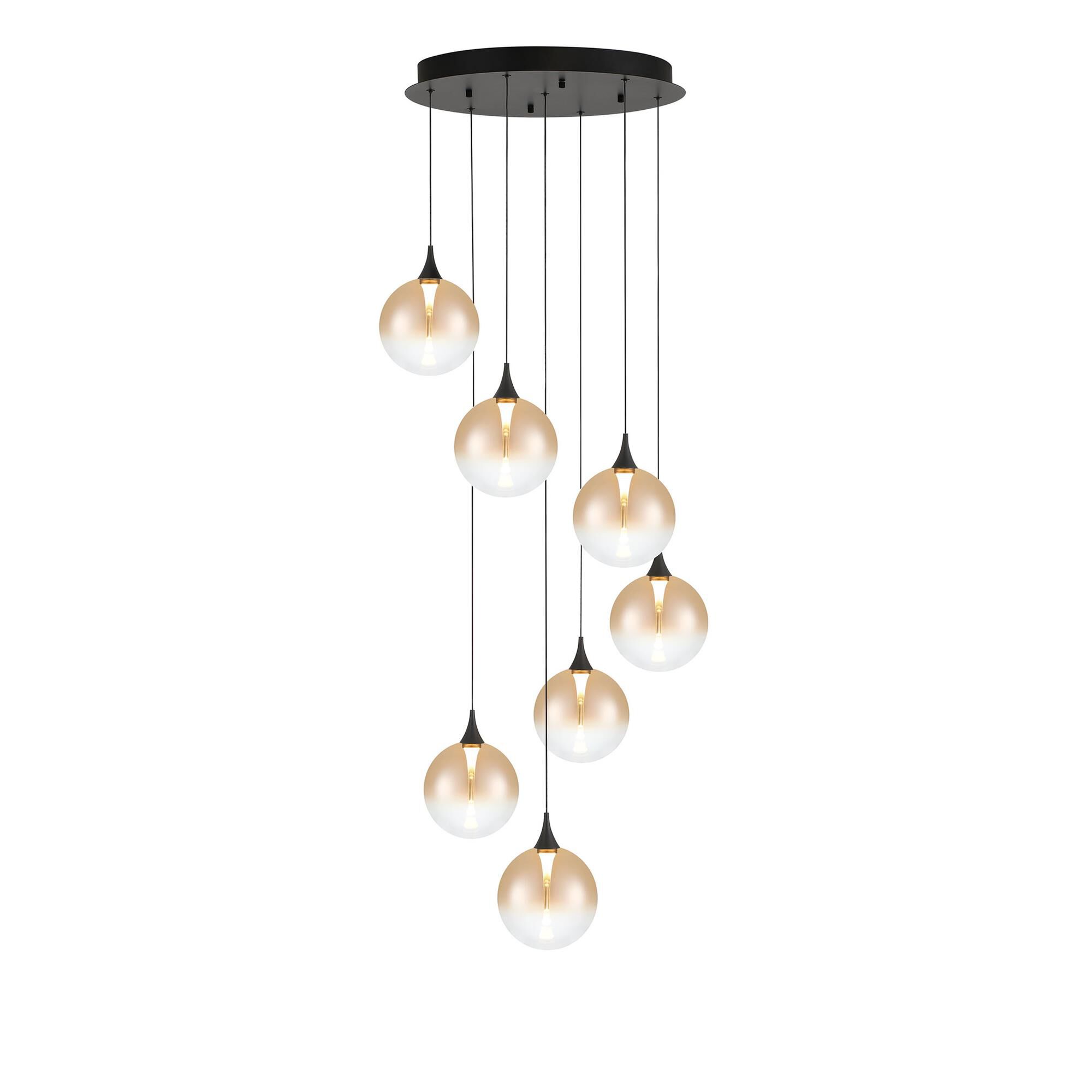 Shown in Black finish and Amber glass