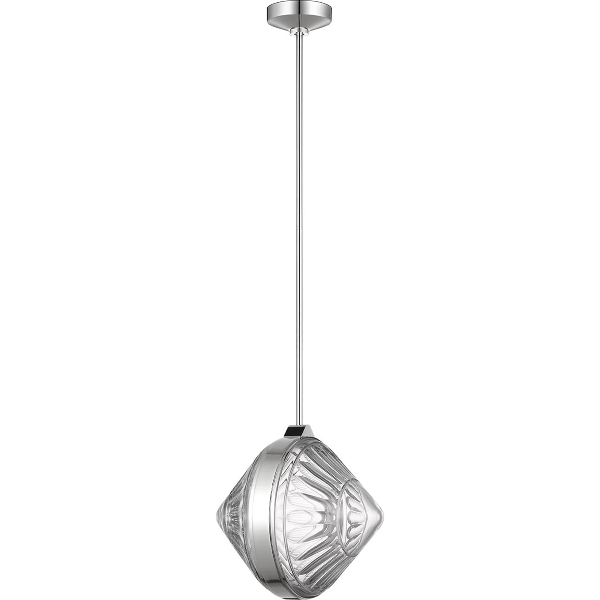 Shown in Polished Nickel finish and Clear crystal