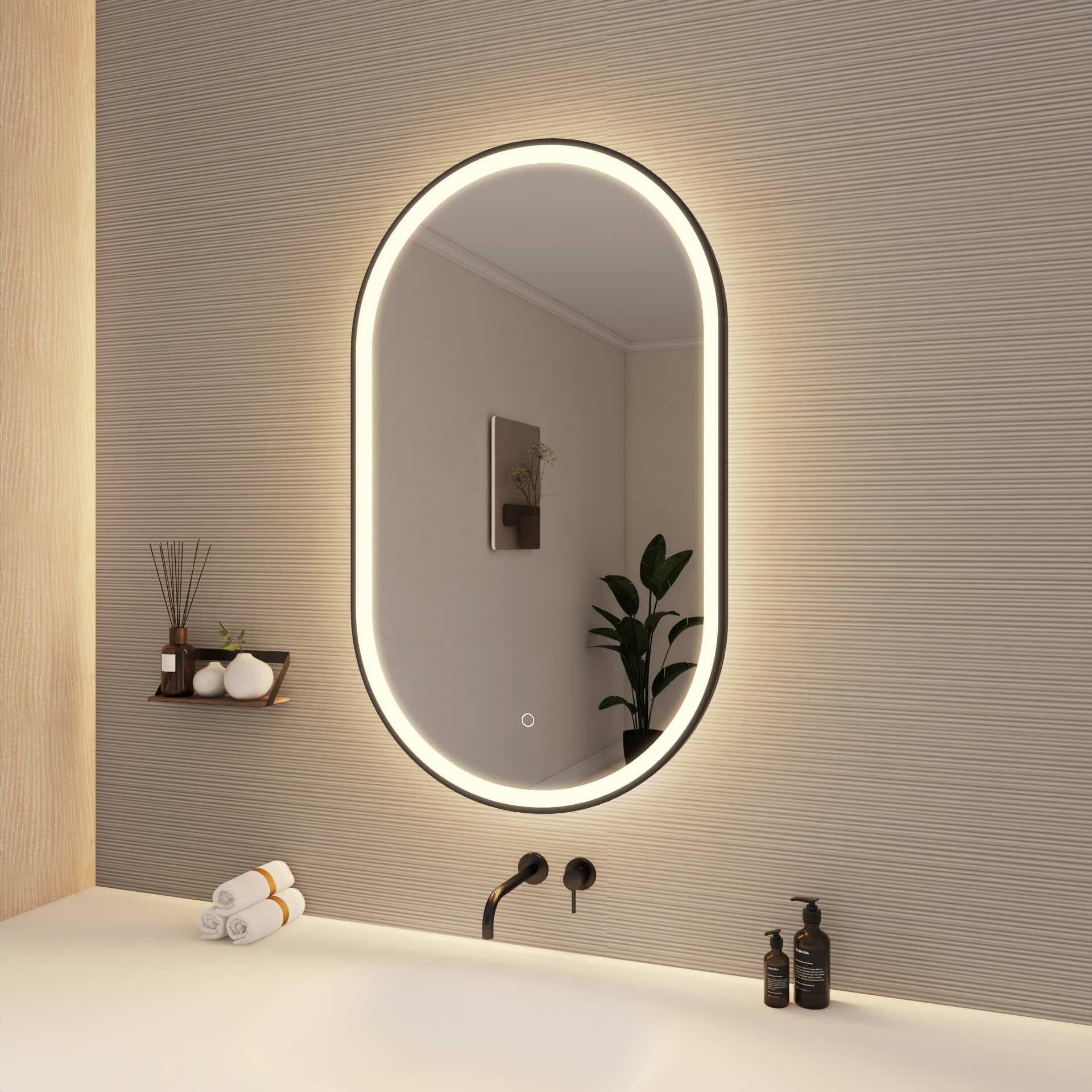 Harmoni 40 Inch Oval LED Lighted Mirror by Elegant Decor