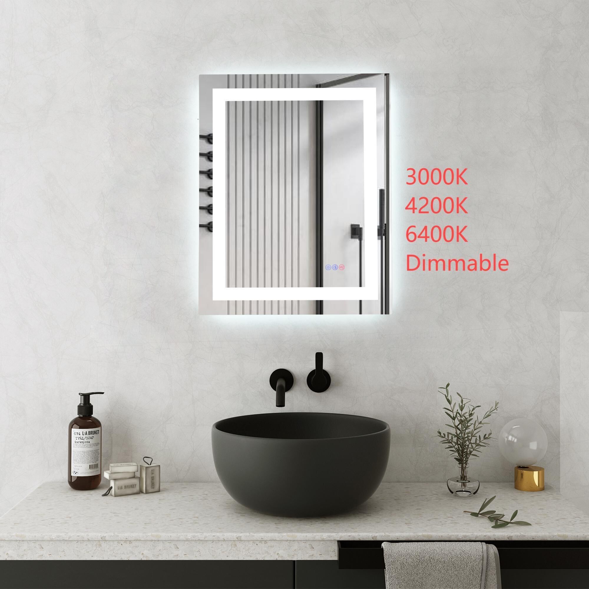 Riven 30 Inch LED Lighted Mirror by Elegant Dcor