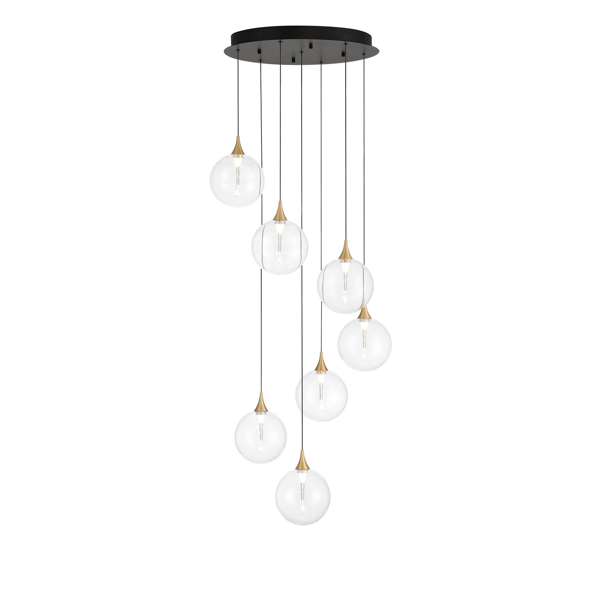 Shown in Gold finish and Clear glass