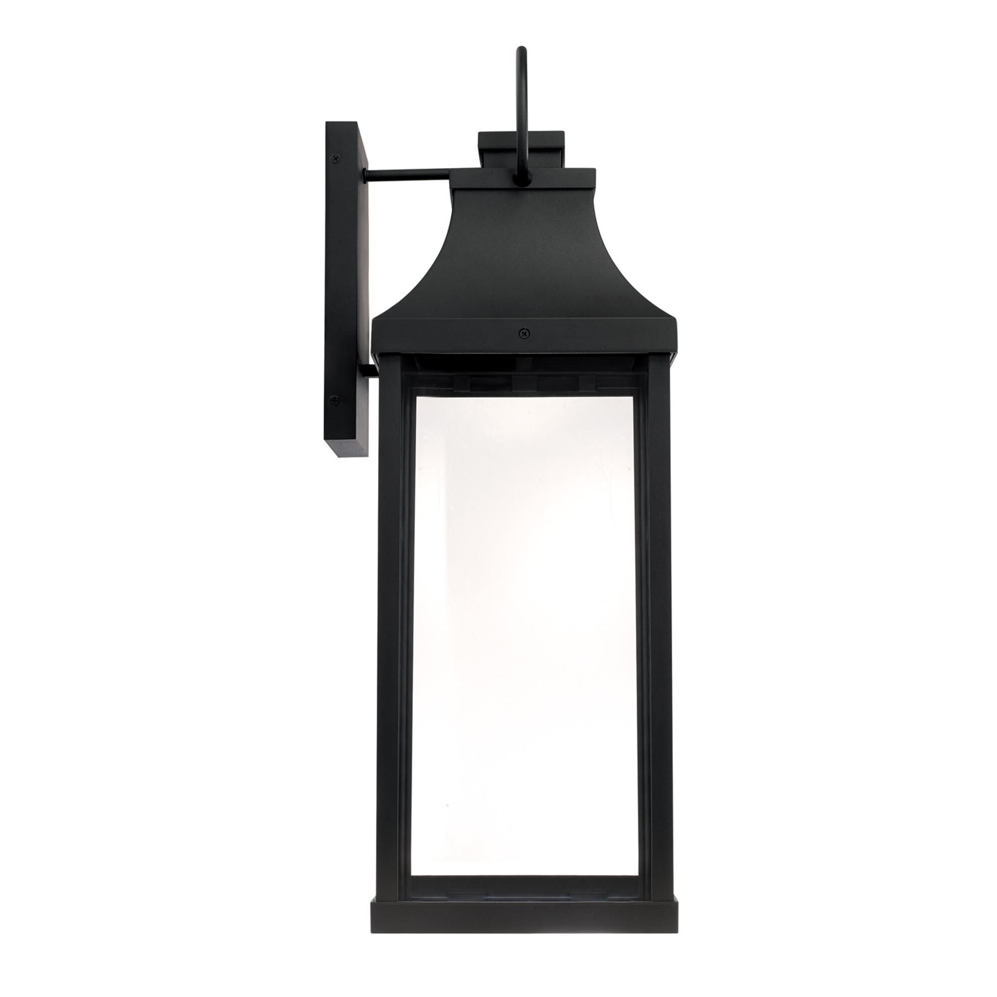 Shown in Black finish and Clear glass