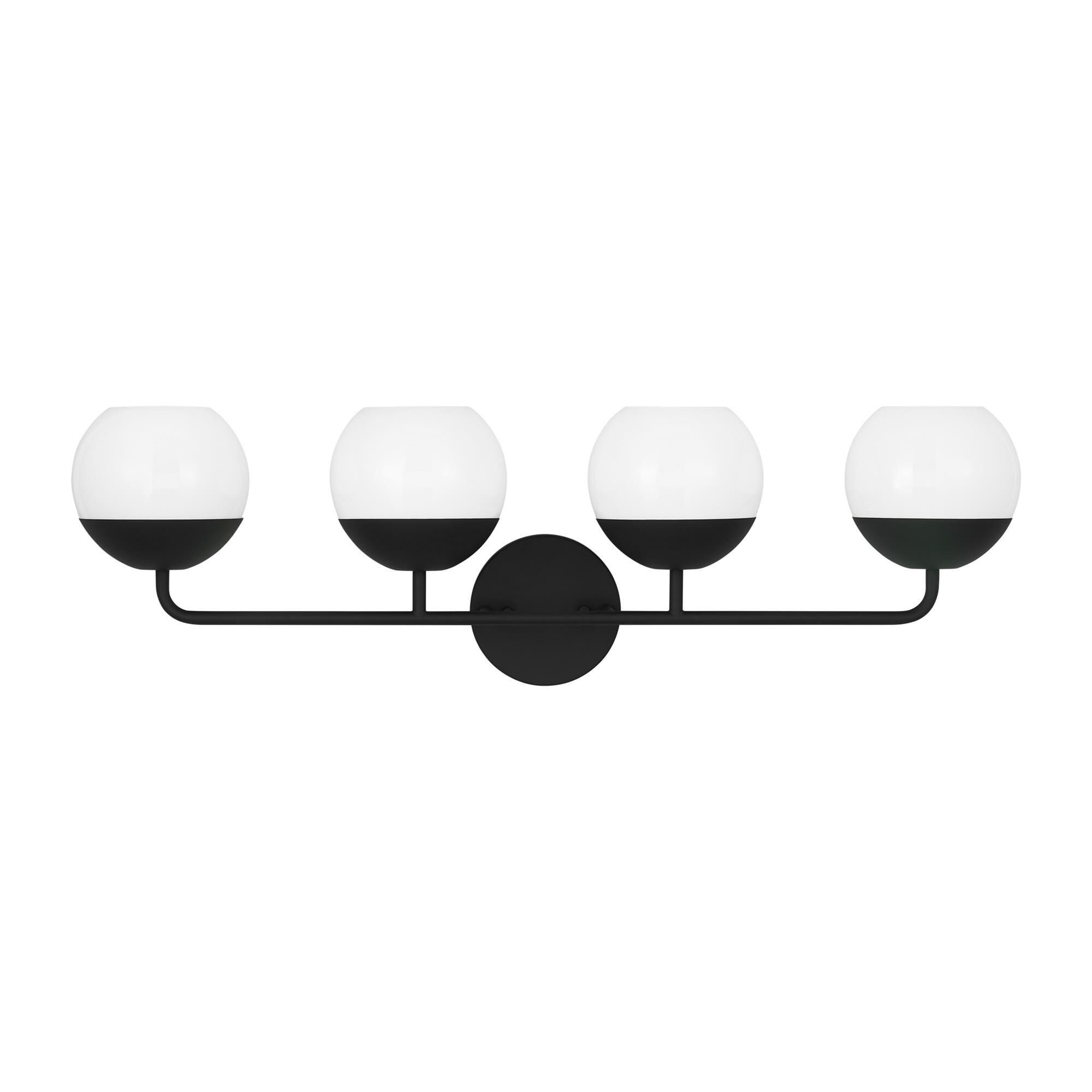 Shown in Midnight Black finish and Milk glass and Milk Glass s shade