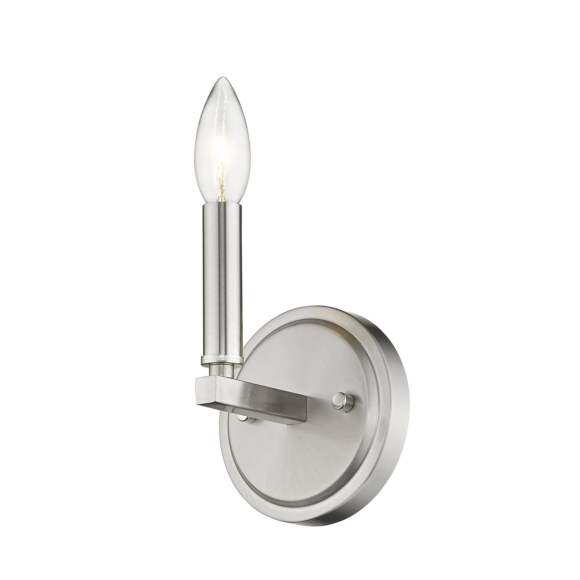 Shown in Satin Nickel finish and -- glass and -- shade