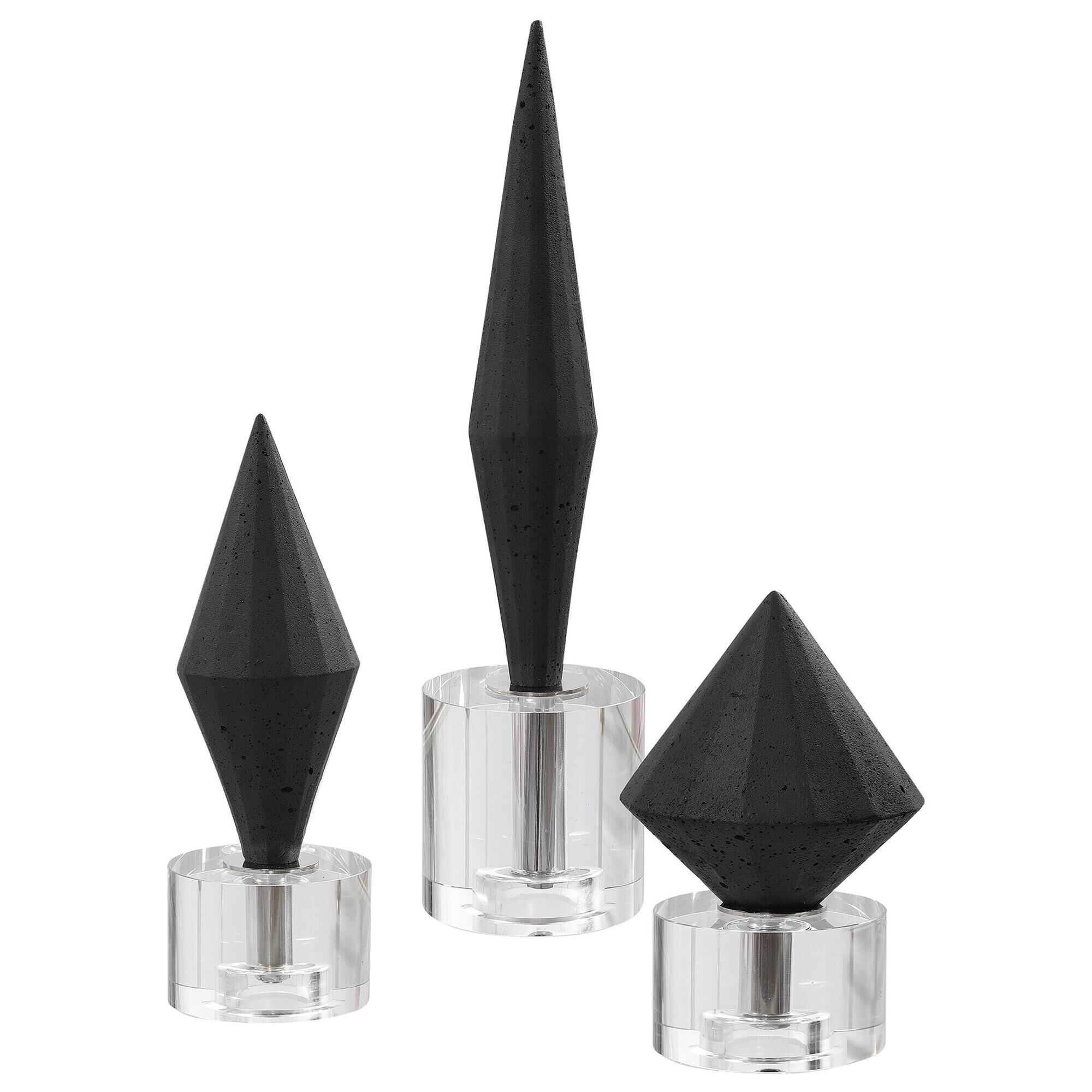 Uttermost Alize Black Sculptures,, S/3 Other Table Accent by Uttermost