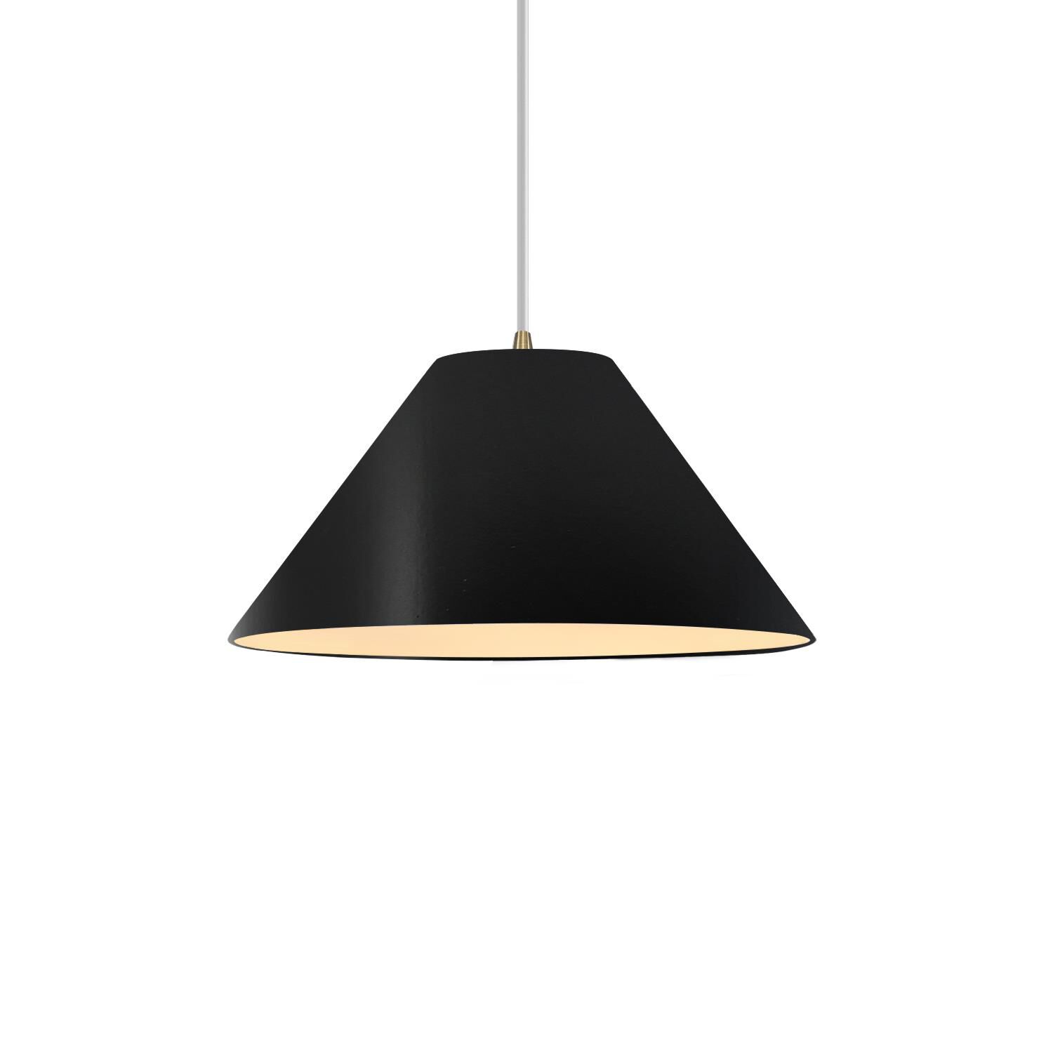 Shown in Antique Brass finish and Carbon Matte Black shade
