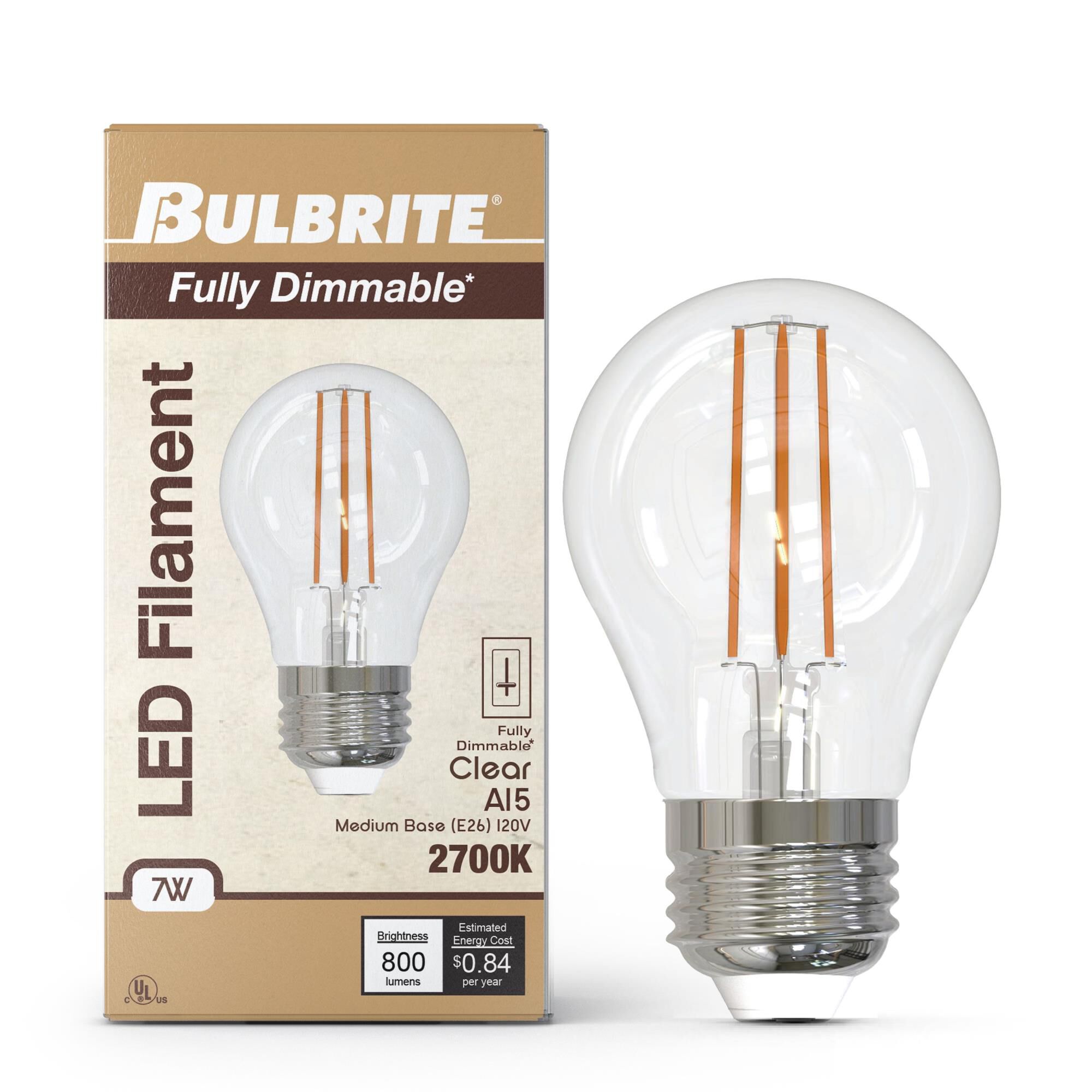 Clear A15 Base E26 2700K LED Light Bulb,