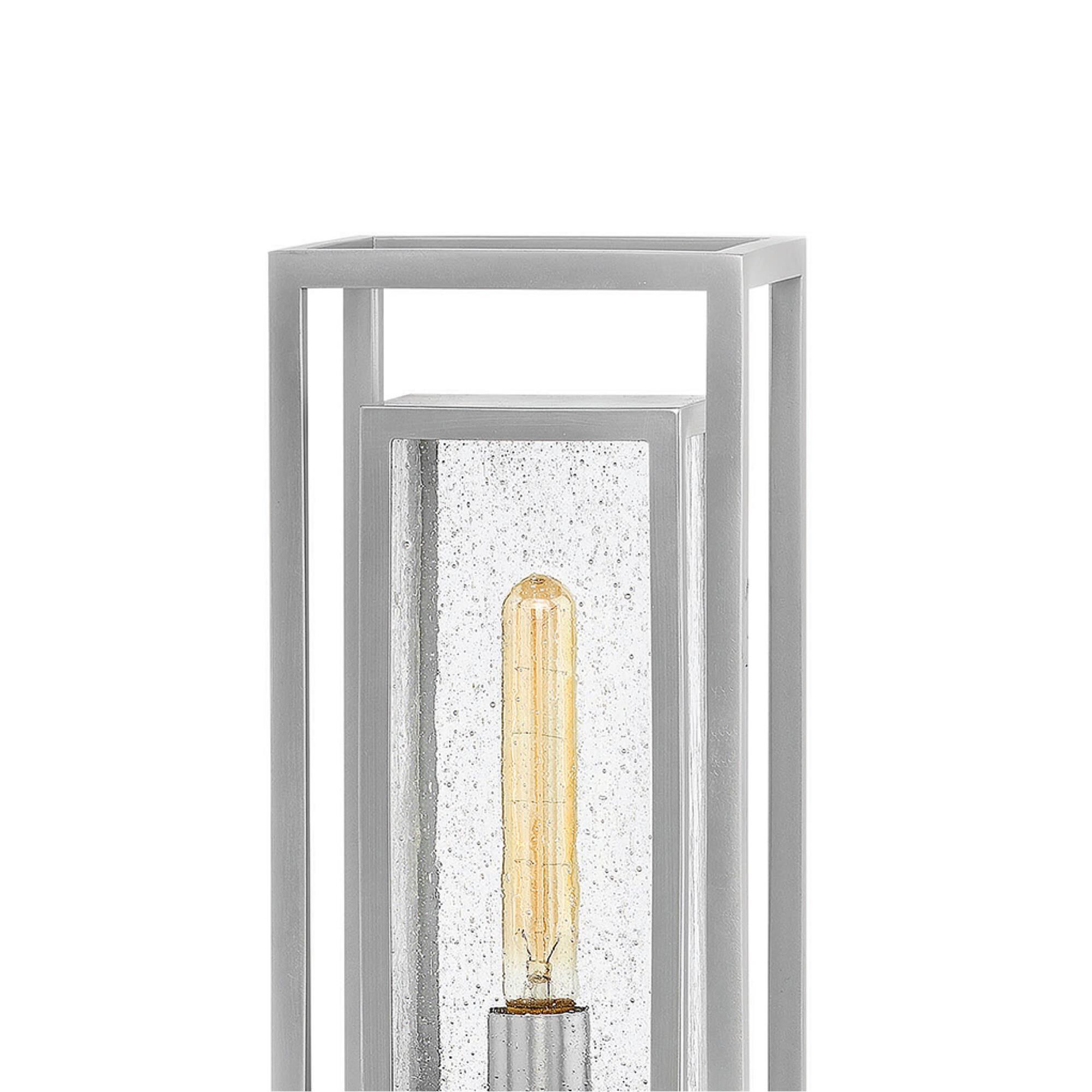 Shown in Satin Nickel finish and Clear Seedy glass and 12 Volt accent
