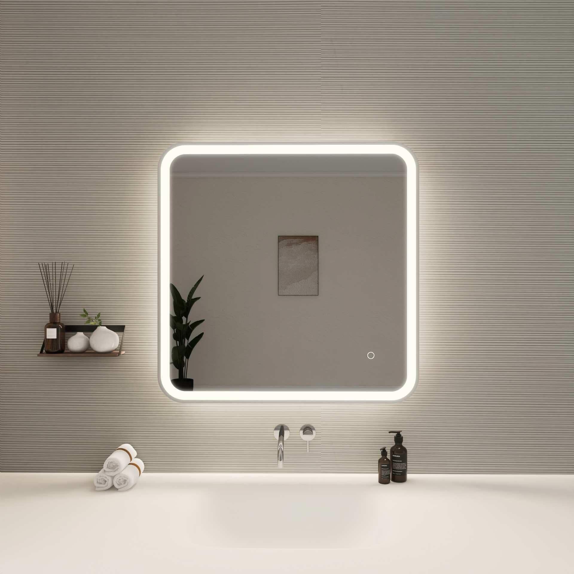 Harmoni 30 Inch Rectangular LED Lighted Mirror by Elegant Decor