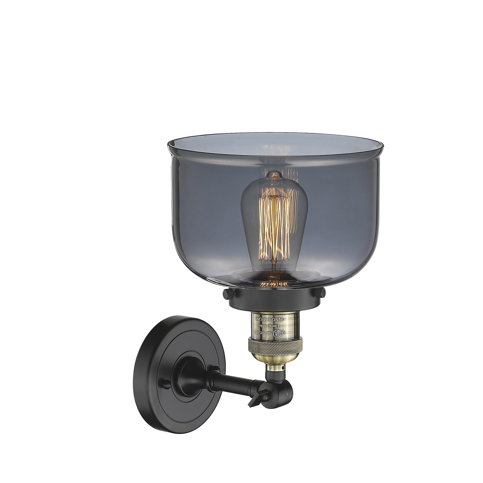 Shown in Black Antique Brass finish and Plated Smoked glass
