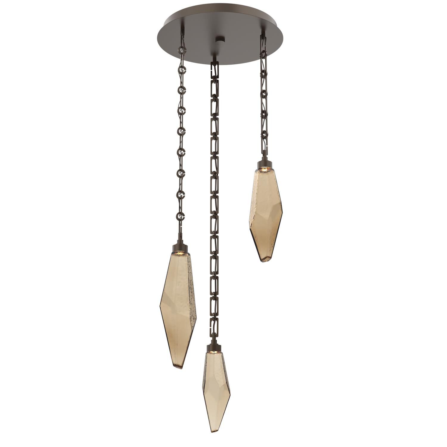 Levi Wilson Rock Crystal 17 Inch Multi Light Pendant by Hammerton Studio