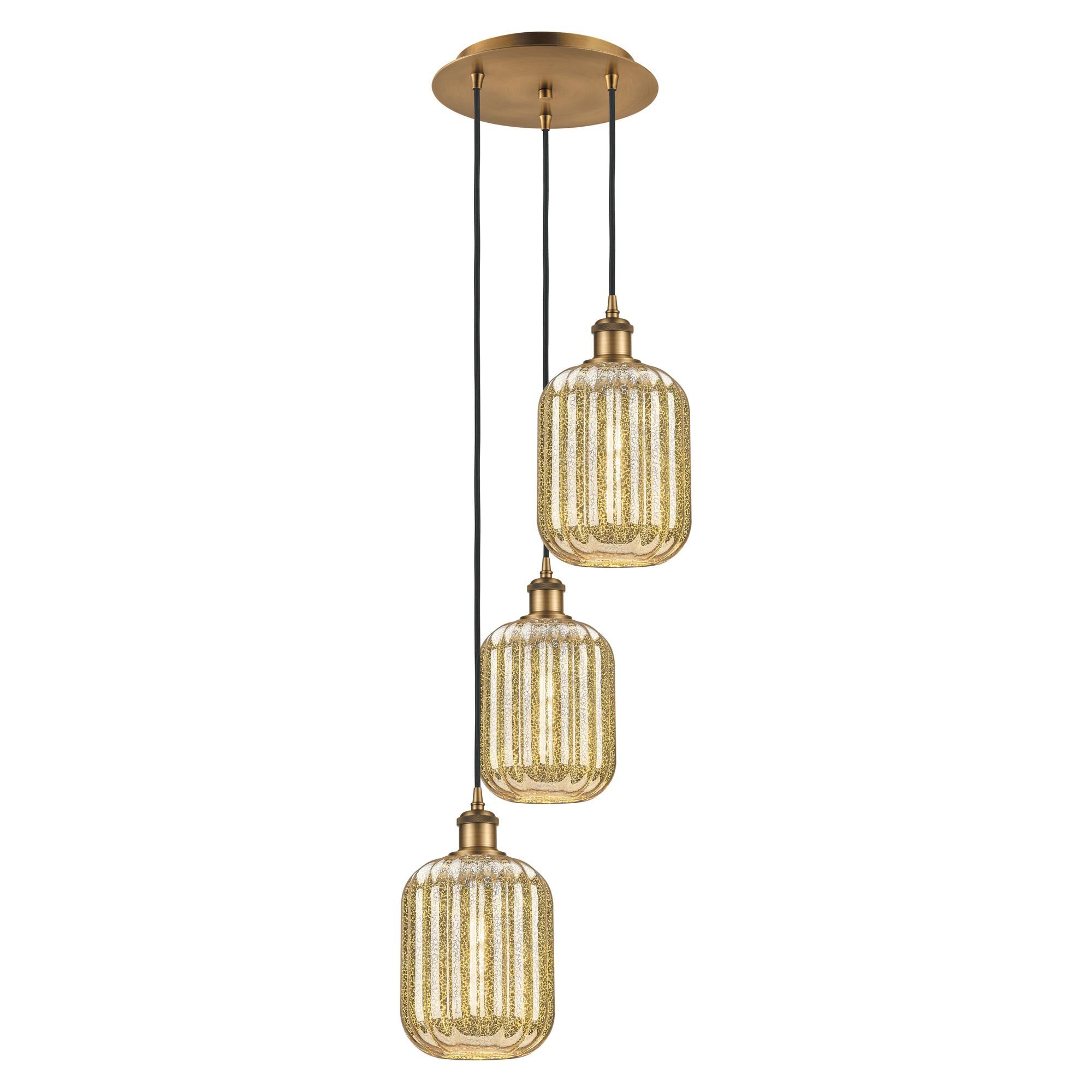 Shown in Brushed Brass finish and Mercury glass