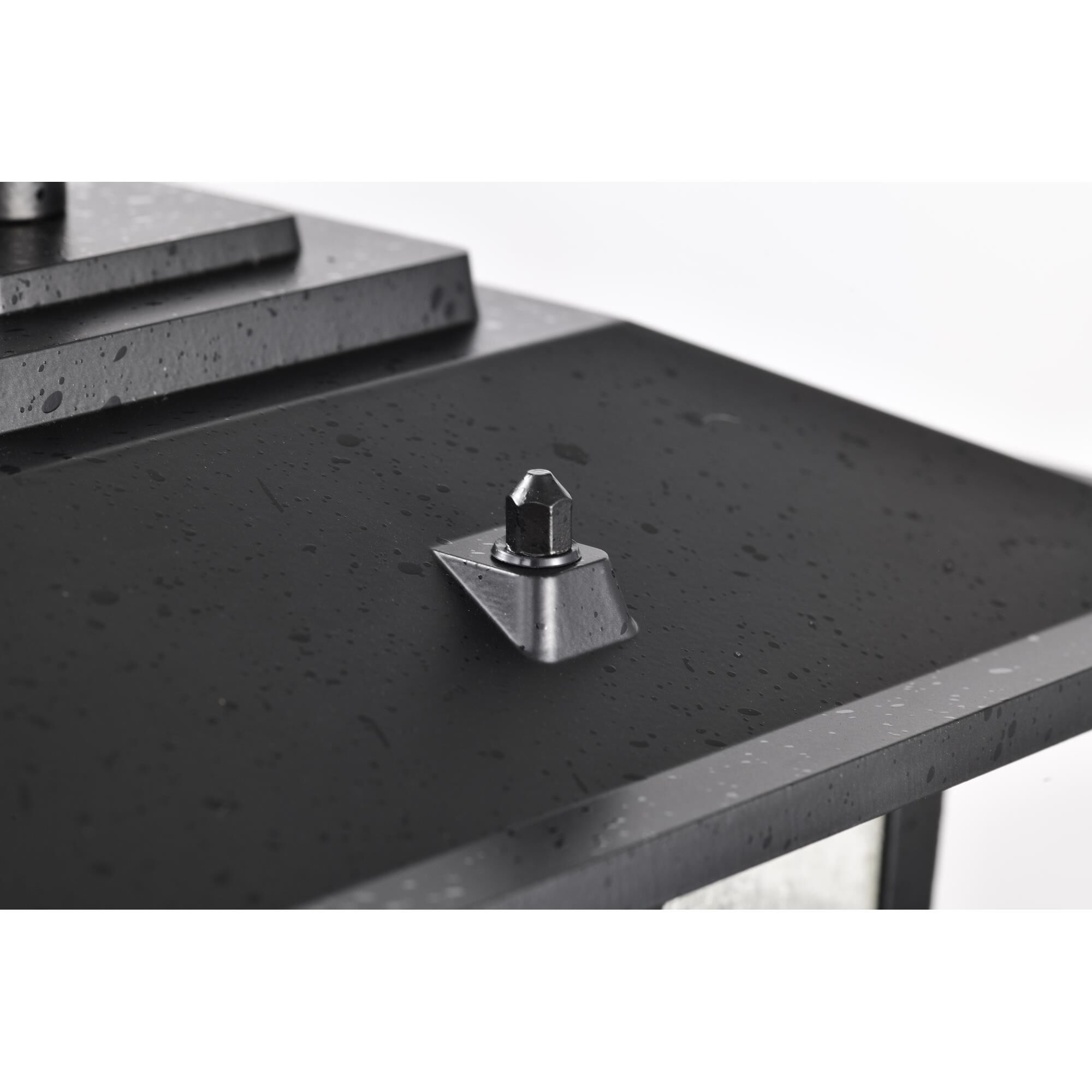 Shown in Textured Black finish and Seeded glass and Seeded shade