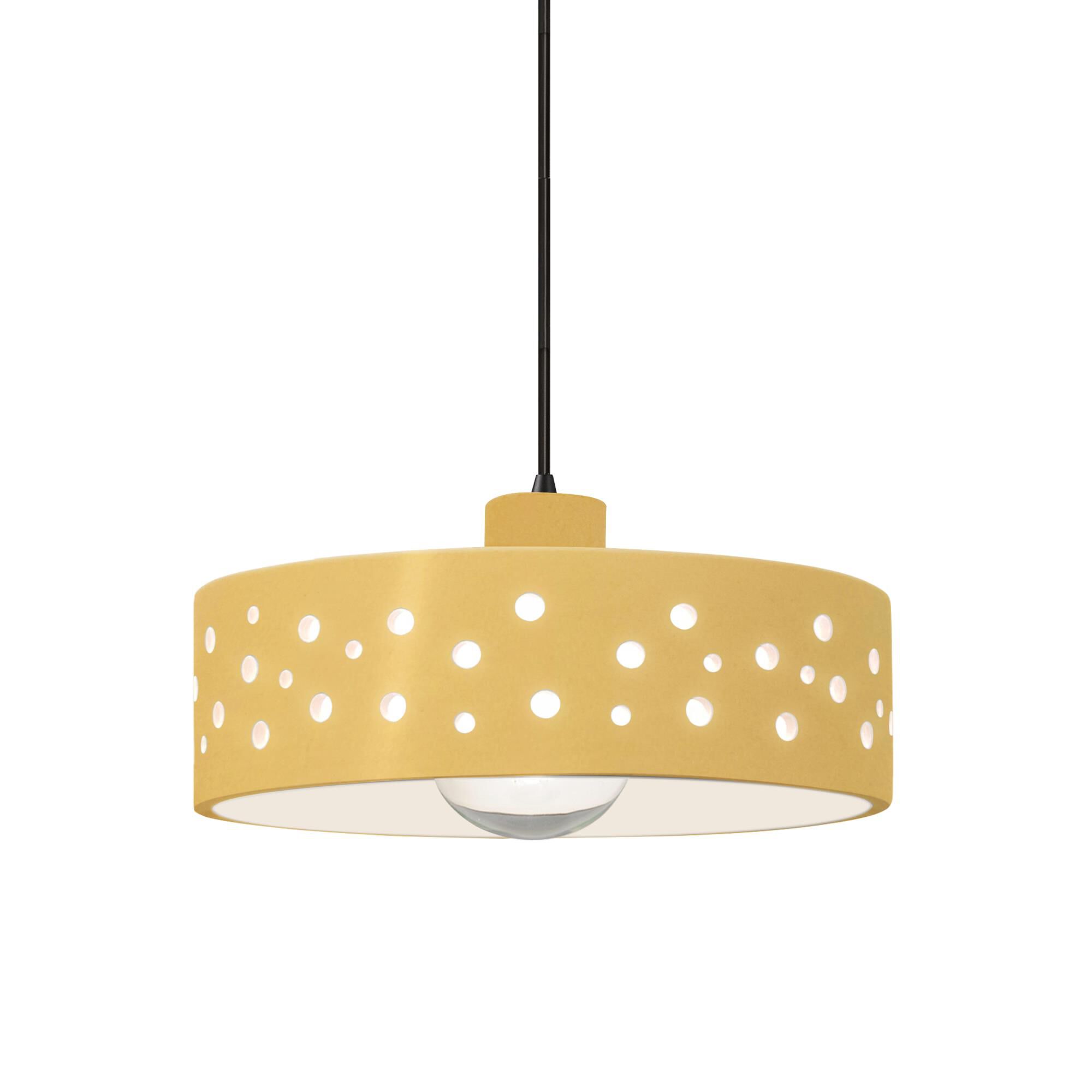 Shown in Matte Black finish and Muted Yellow shade