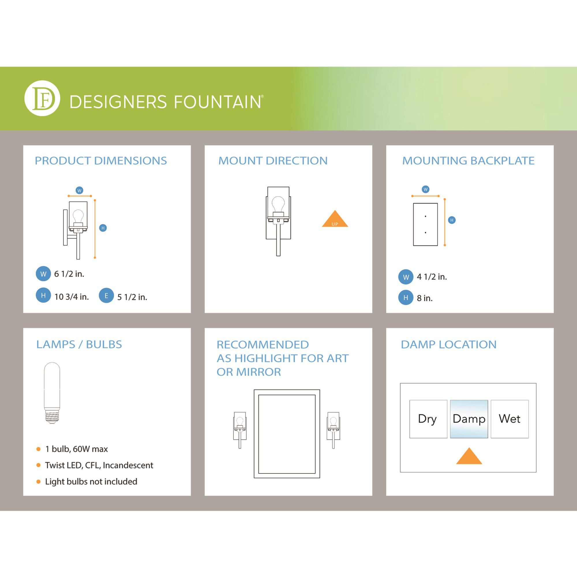 Designers Fountain Elements 11 Inch Wall Sconce