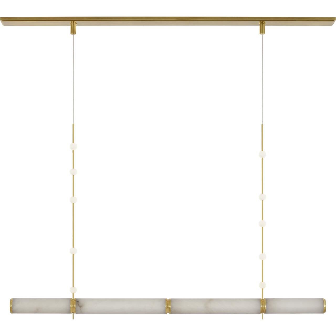 Shown in Antique-Burnished Brass finish and Alabaster shade