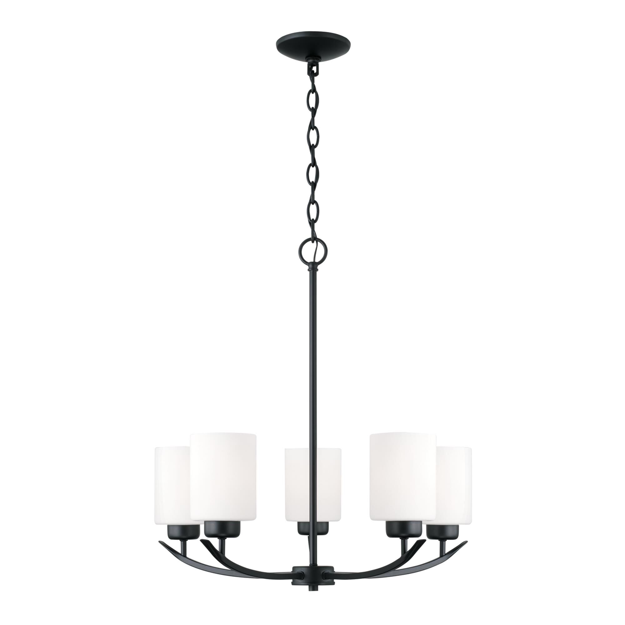 Shown in Matte Black finish and Soft White glass