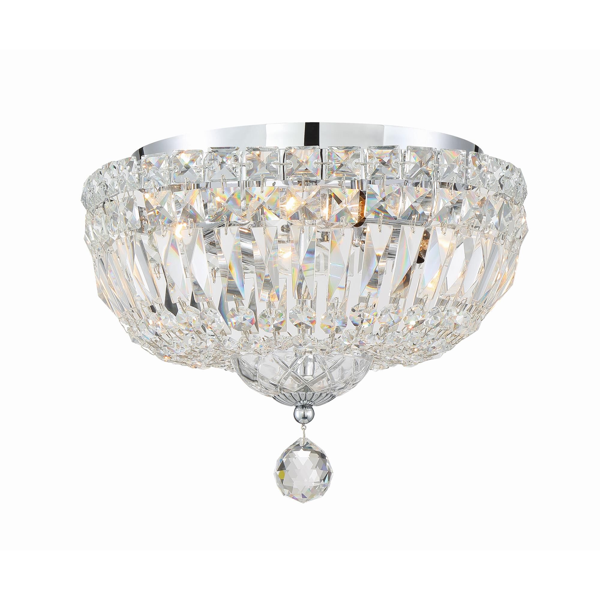 Shown in Polished Chrome finish and Hand Cut Crystal crystal