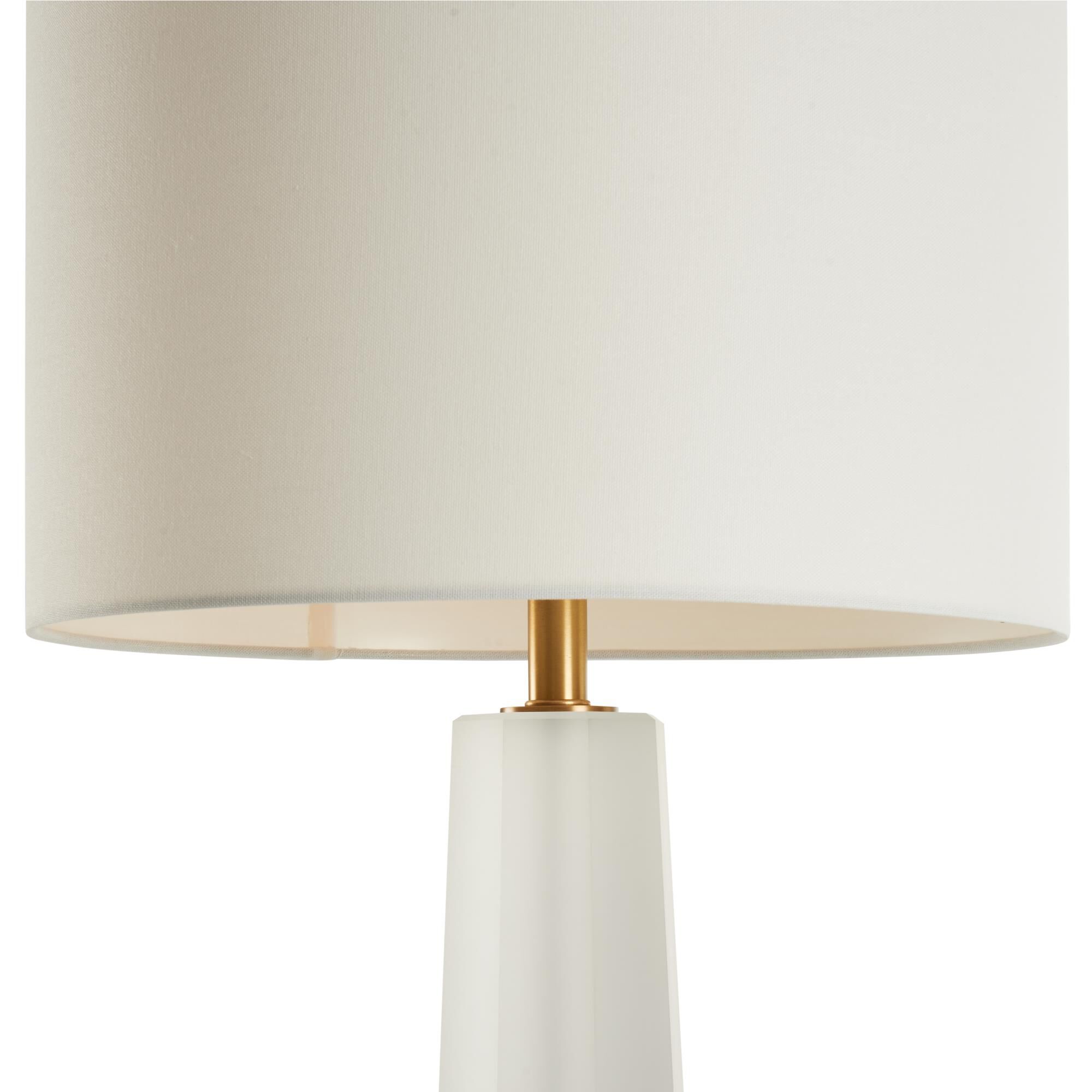 Shown in White and Cream finish and Linen shade