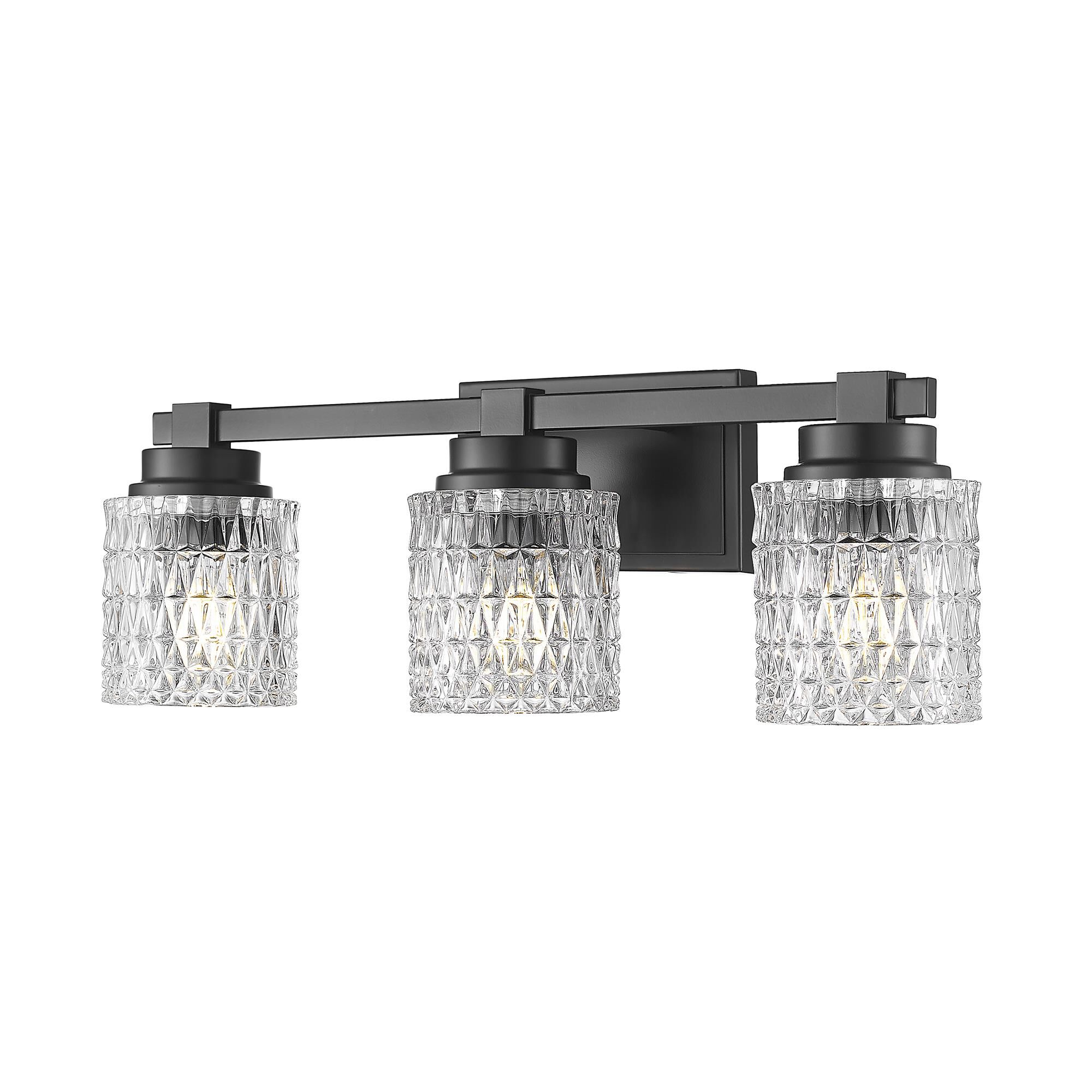 Shown in Matte Black finish and Clear Diamond glass