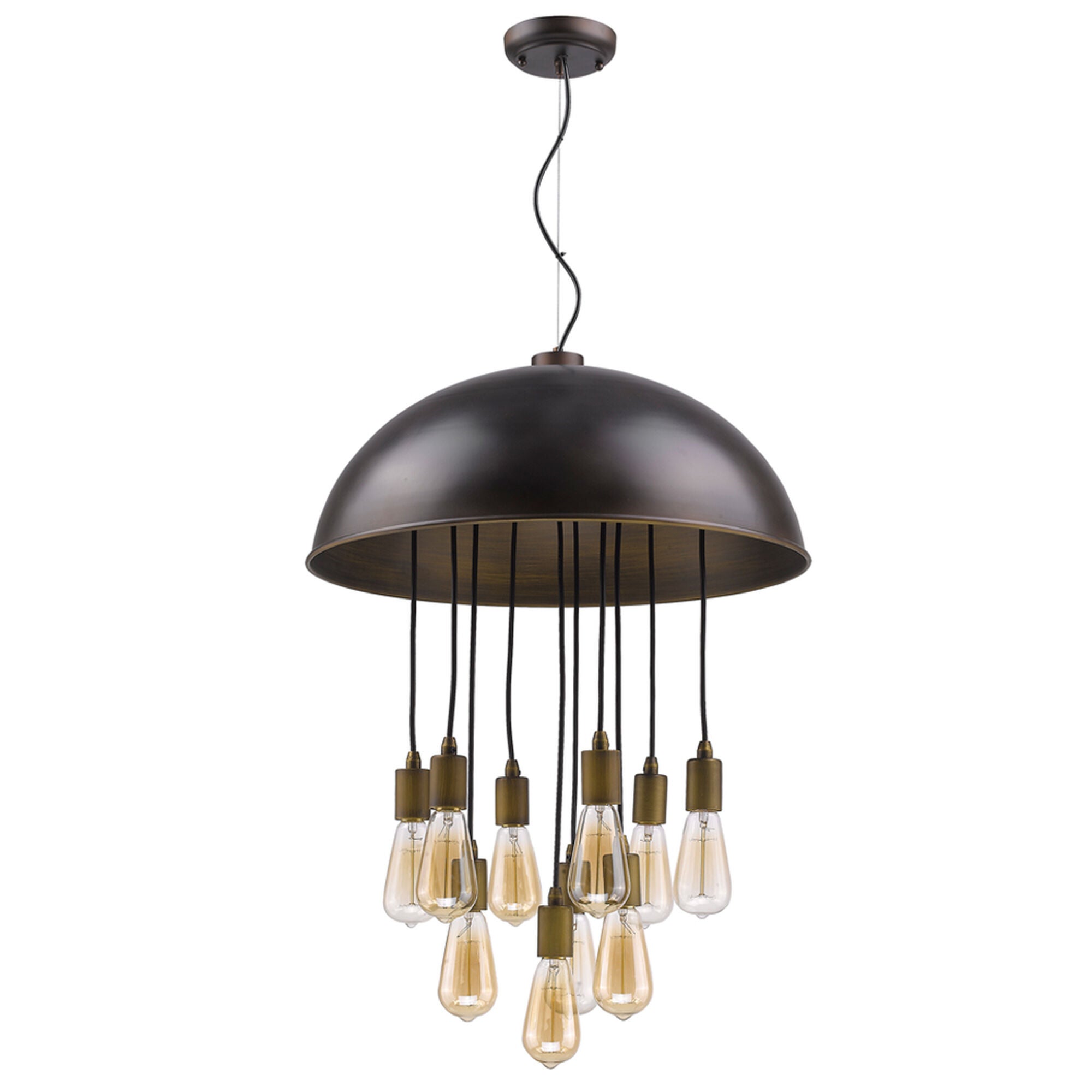 Shown in Oil Rubbed Bronze finish and Oil Rubbed Bronze glass and Metal shade