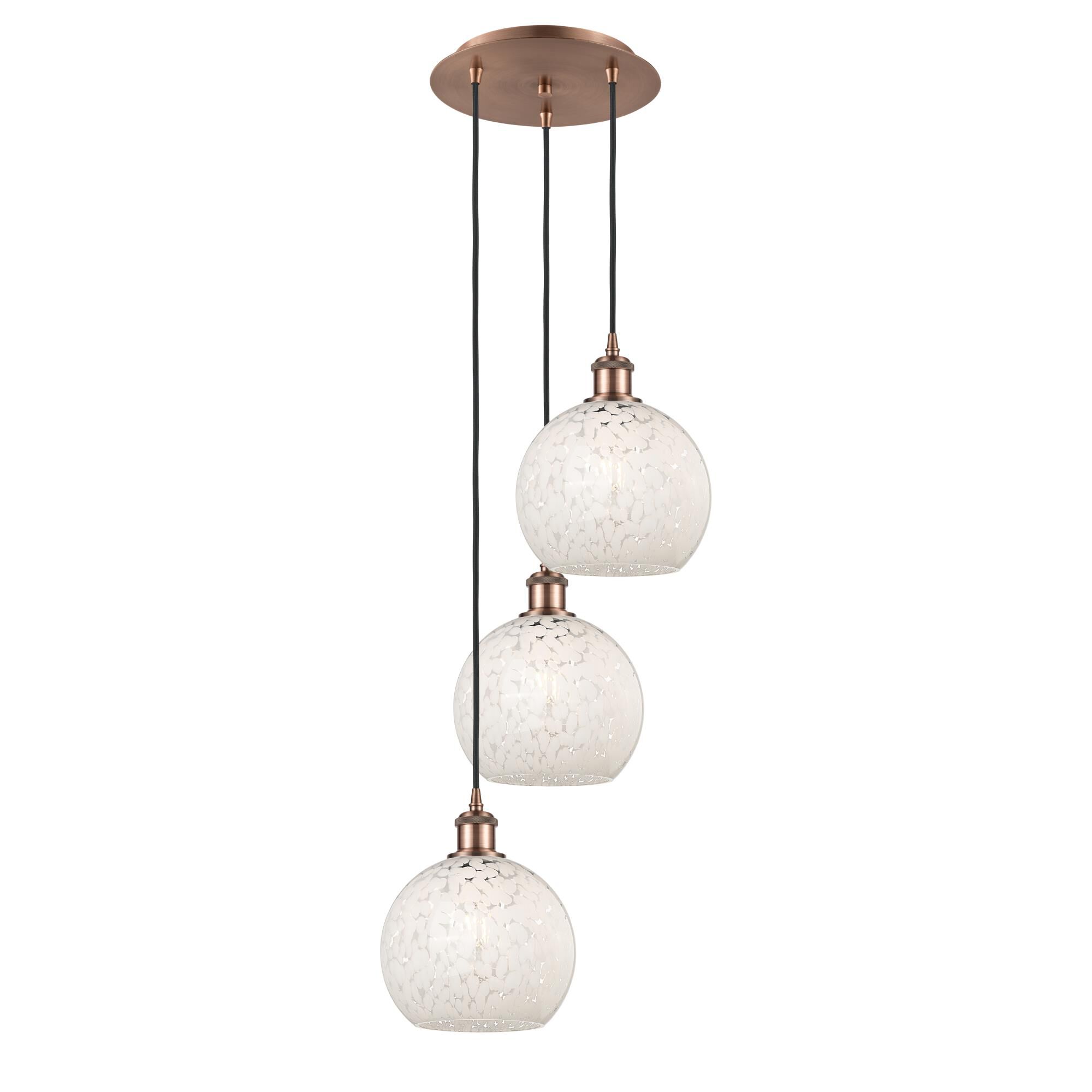 Bruno Marashlian White Mouchette 15 Inch Multi Light Pendant by Innovations Lighting
