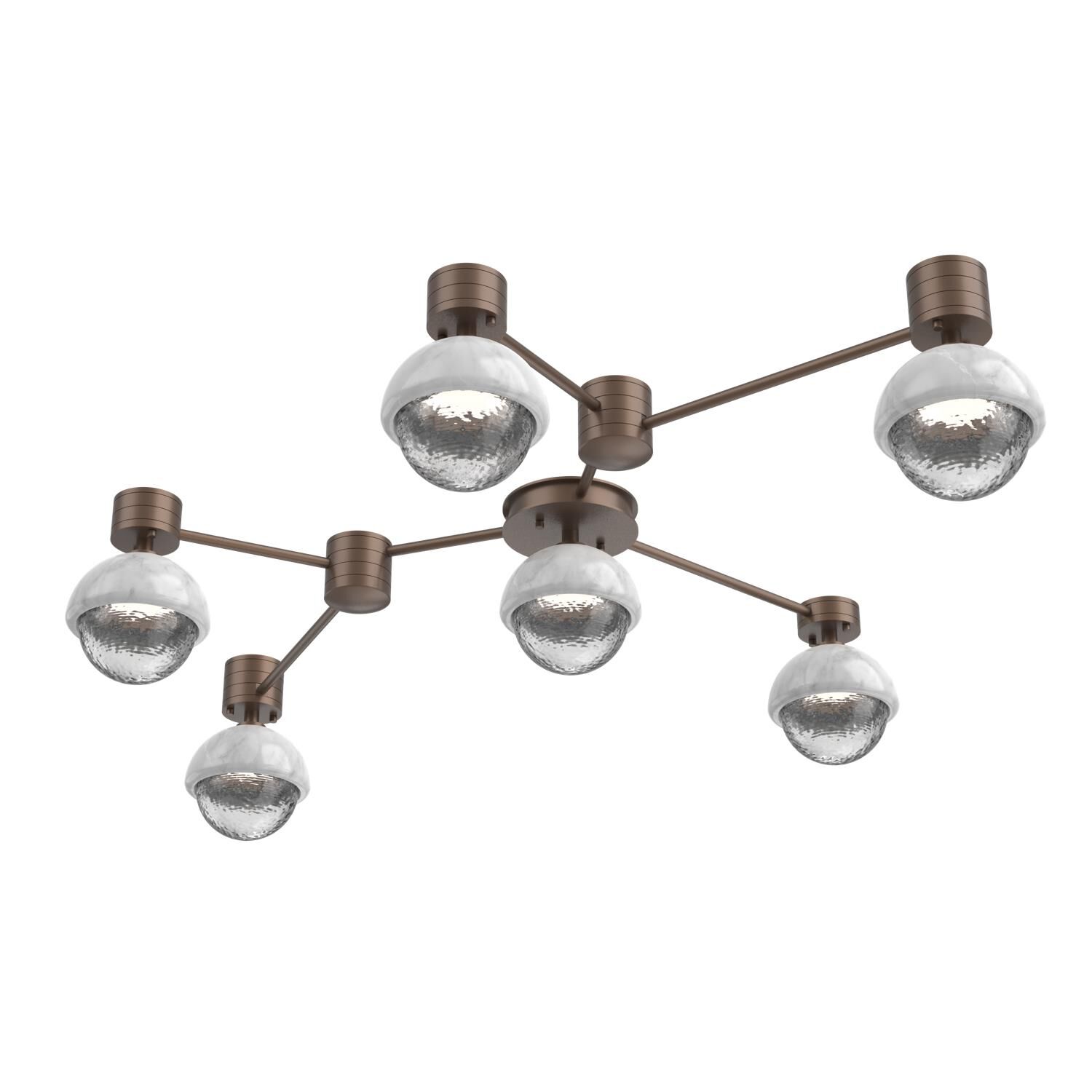 Shown in Burnished Bronze finish and Clear glass and White Marble accent