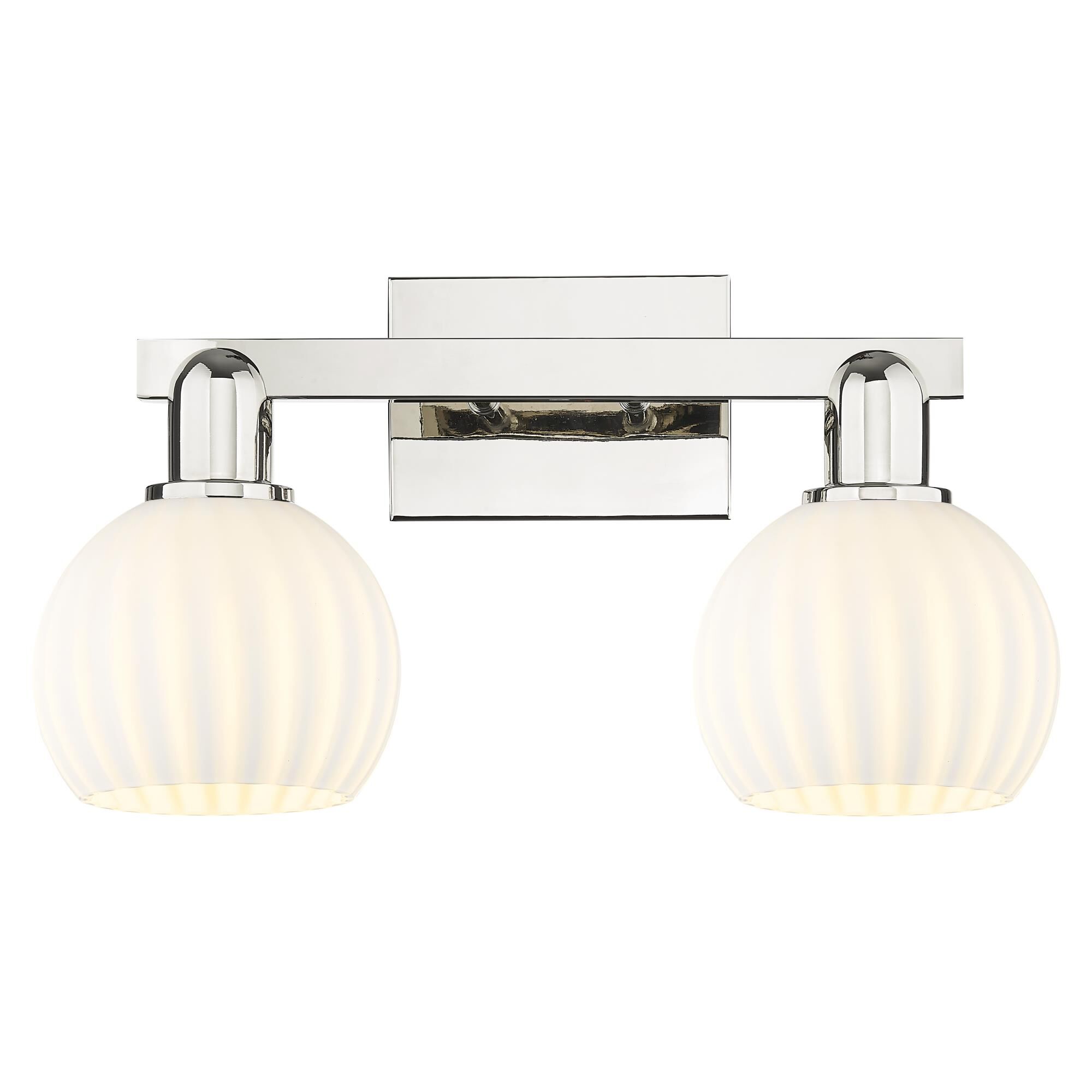 Shown in Polished Nickel finish and White Venetian glass