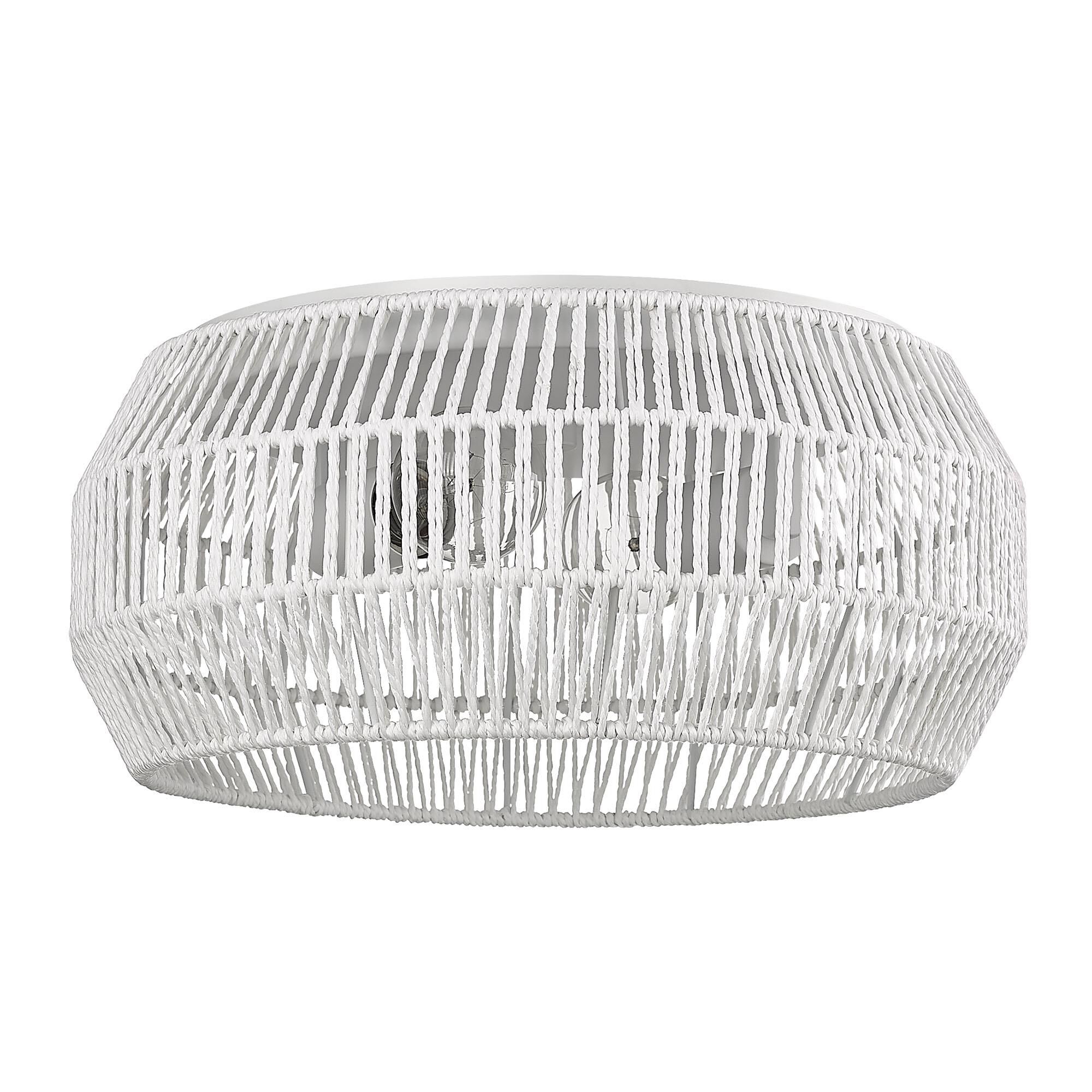 Shown in Matte White finish and Bleached White Raphia Rope shade