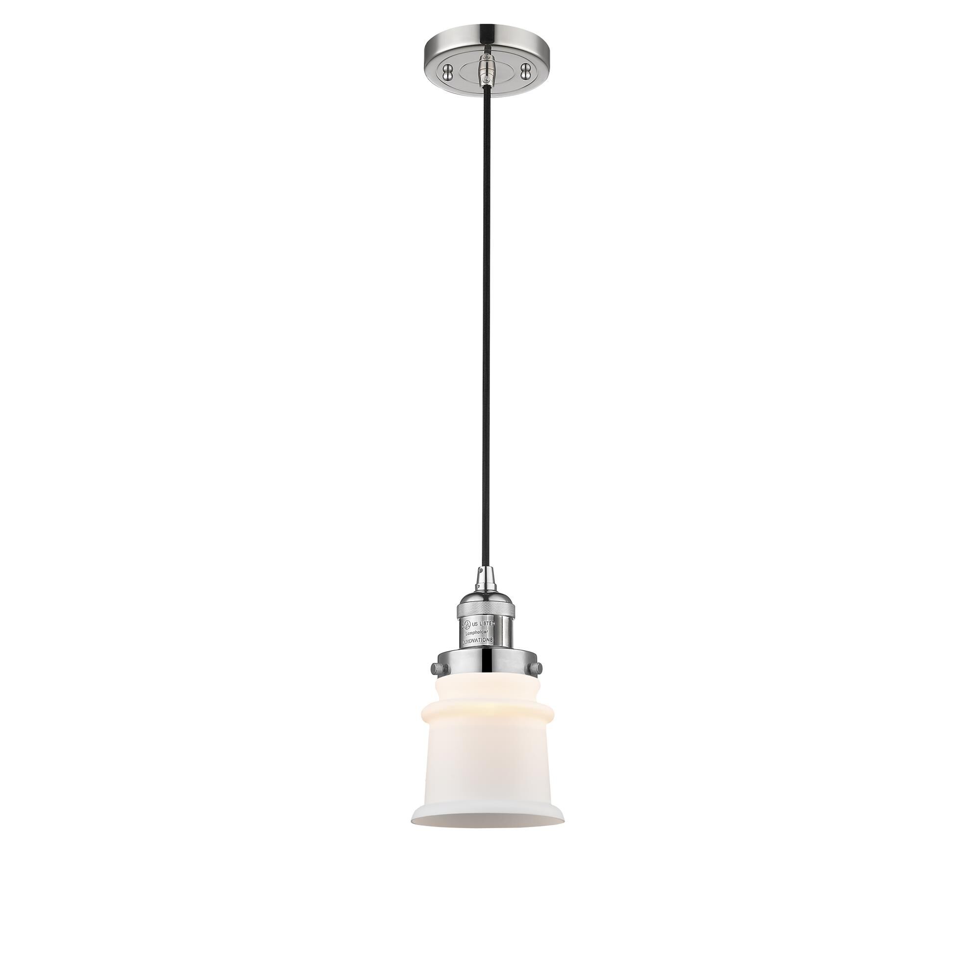 Shown in Polished Nickel finish and Matte White glass