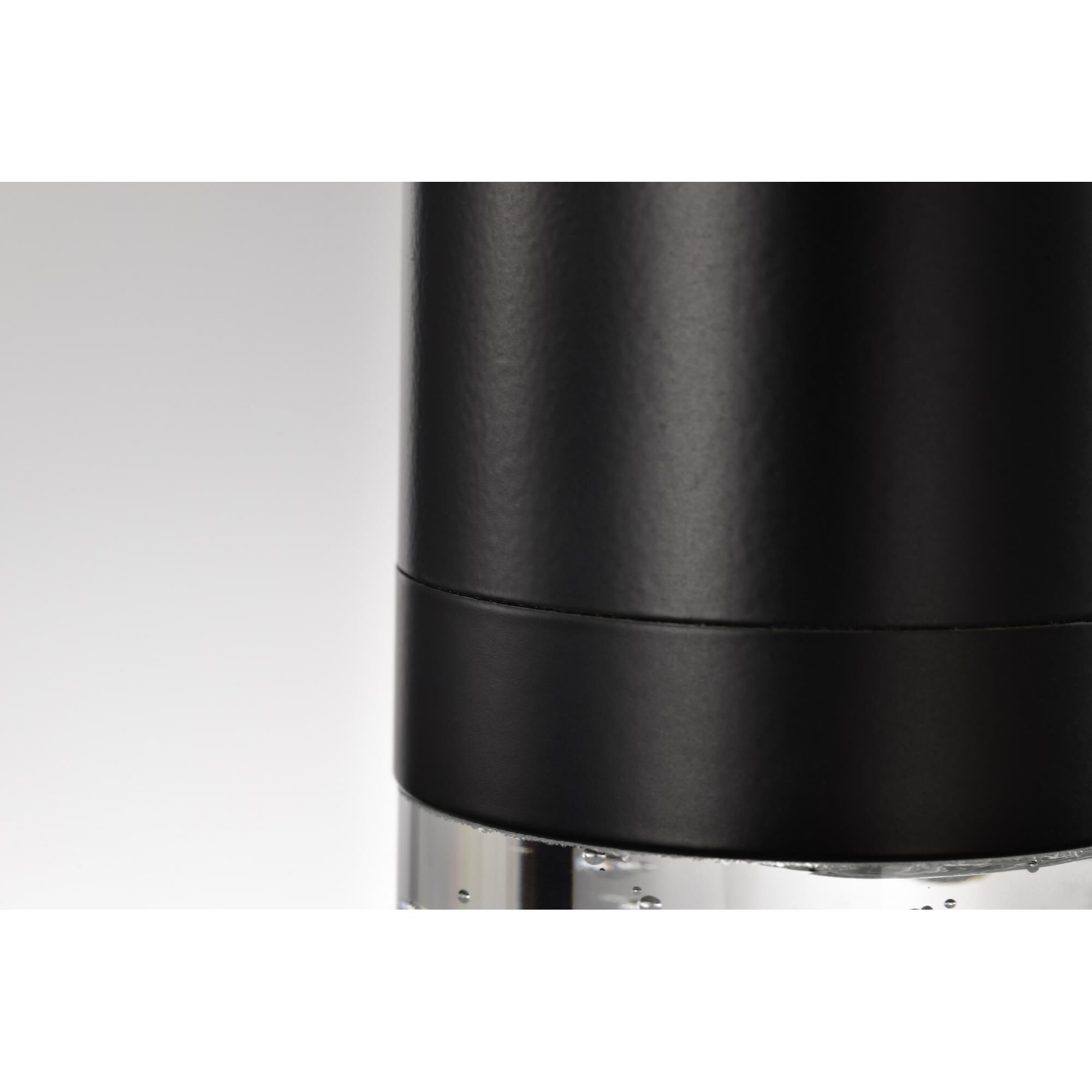 Shown in Matte Black finish and K9 Bubble Crystal glass