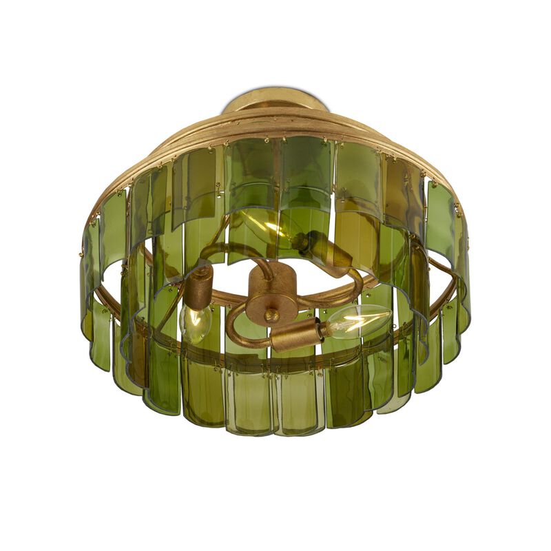 Vintner 15 Inch 3 Light Semi Flush Mount by Currey and Company