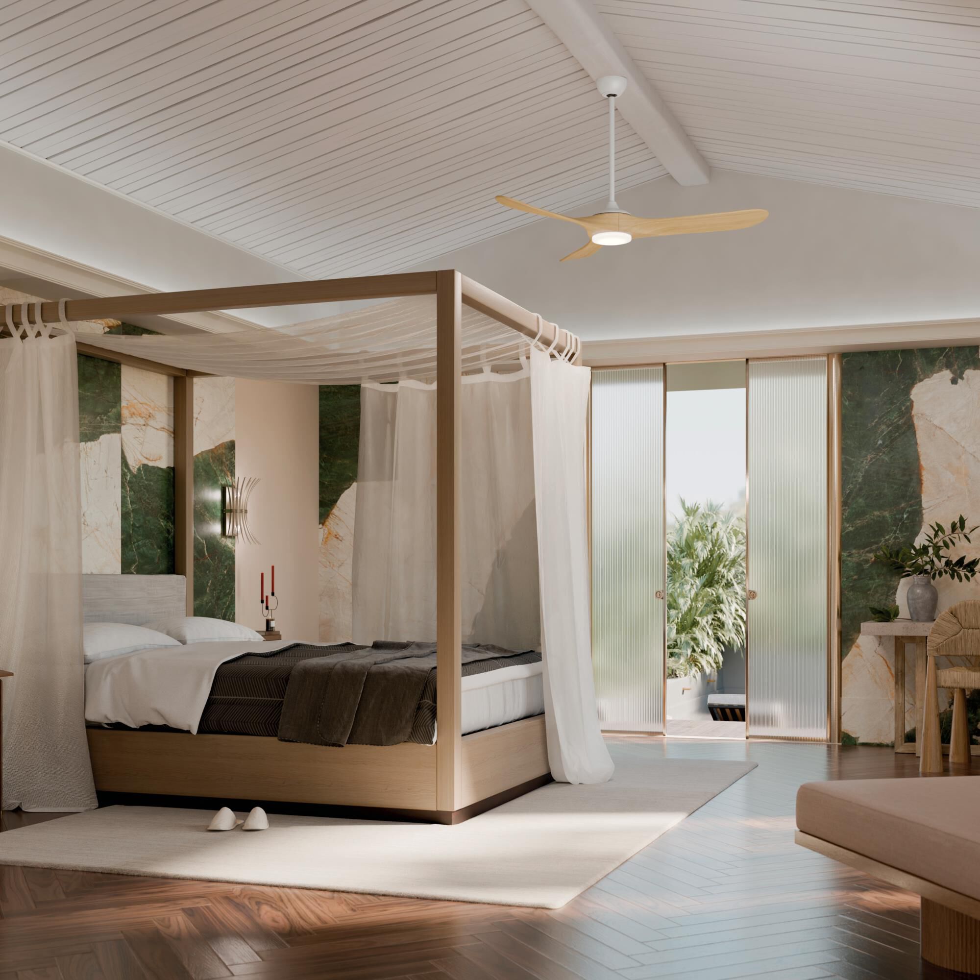 Shown in Matte White finish and Satin Etched Cased Opal glass