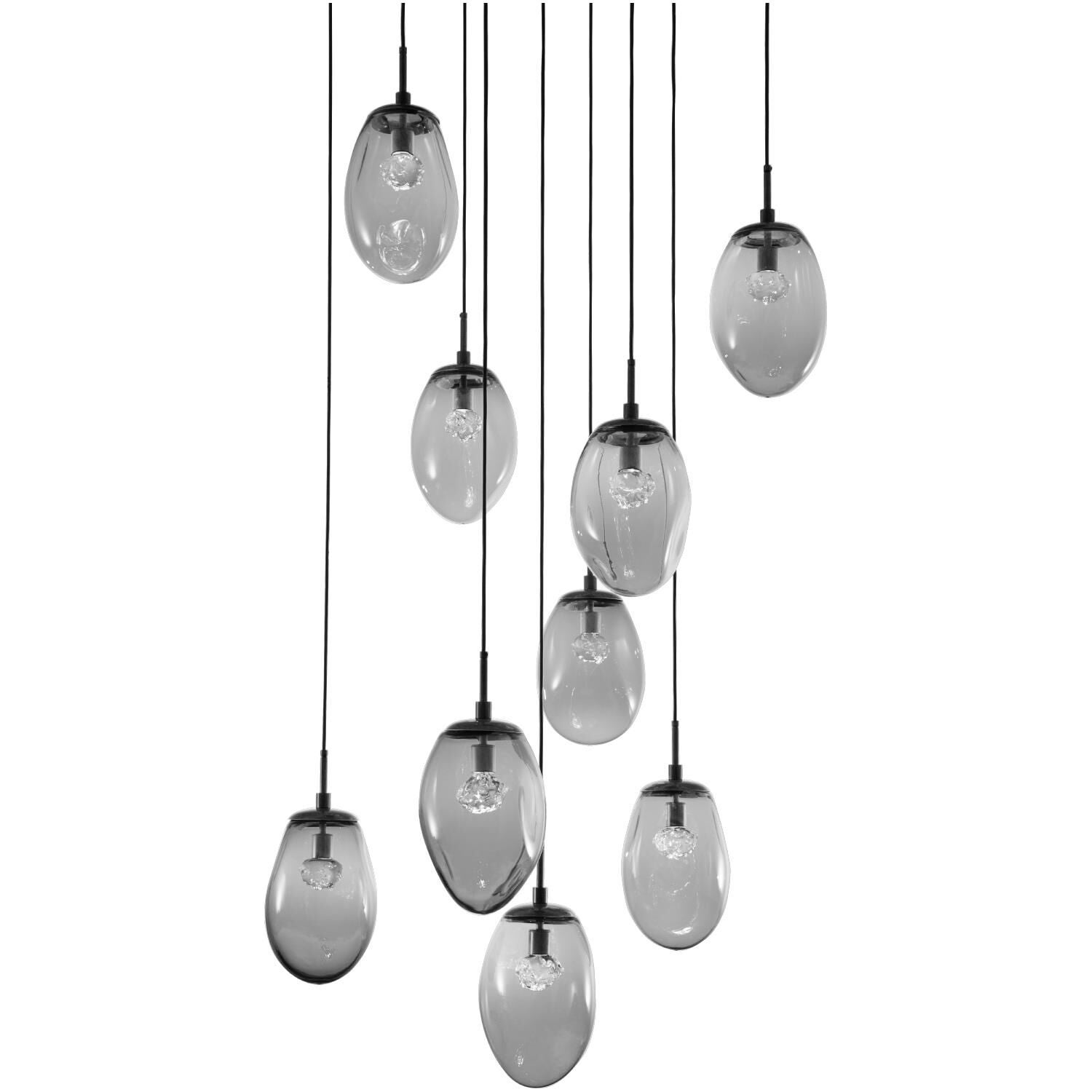 Shown in Matte Black finish and Floret Inner Smoke Outer glass