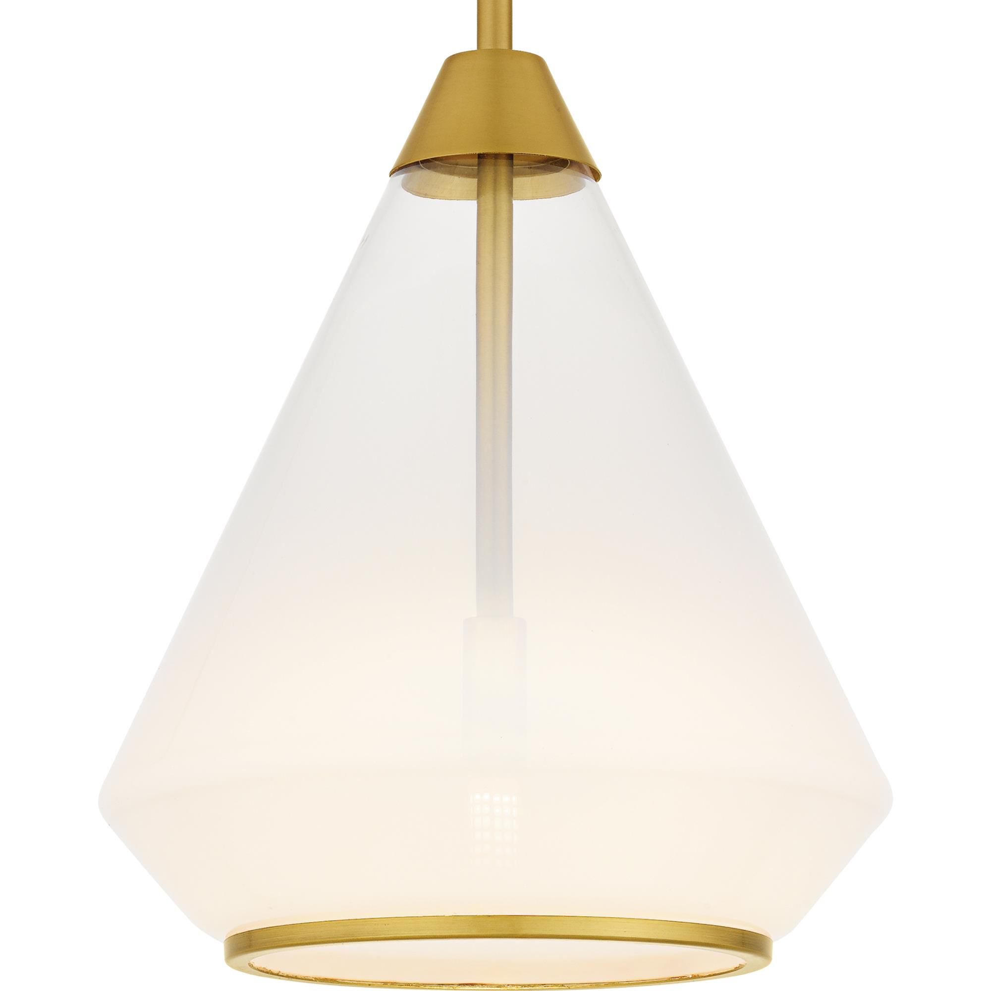 Shown in Brushed Gold finish and Clear Ombre Glass shade
