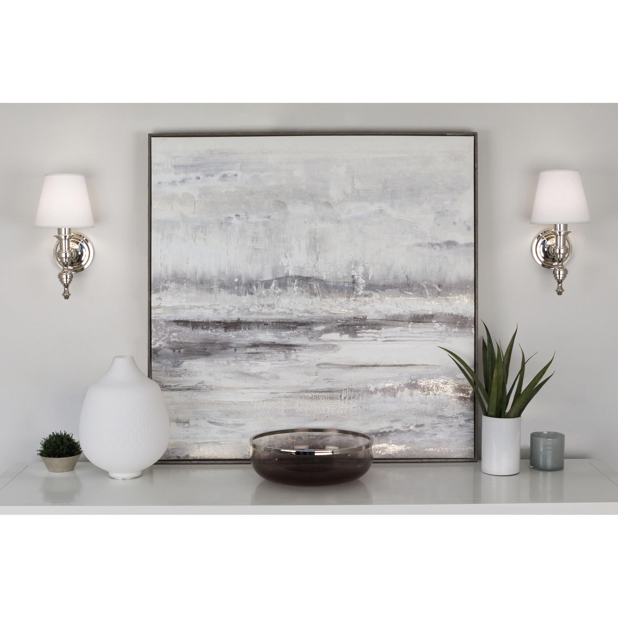 Shown in Polished Nickel finish and Pearl shade