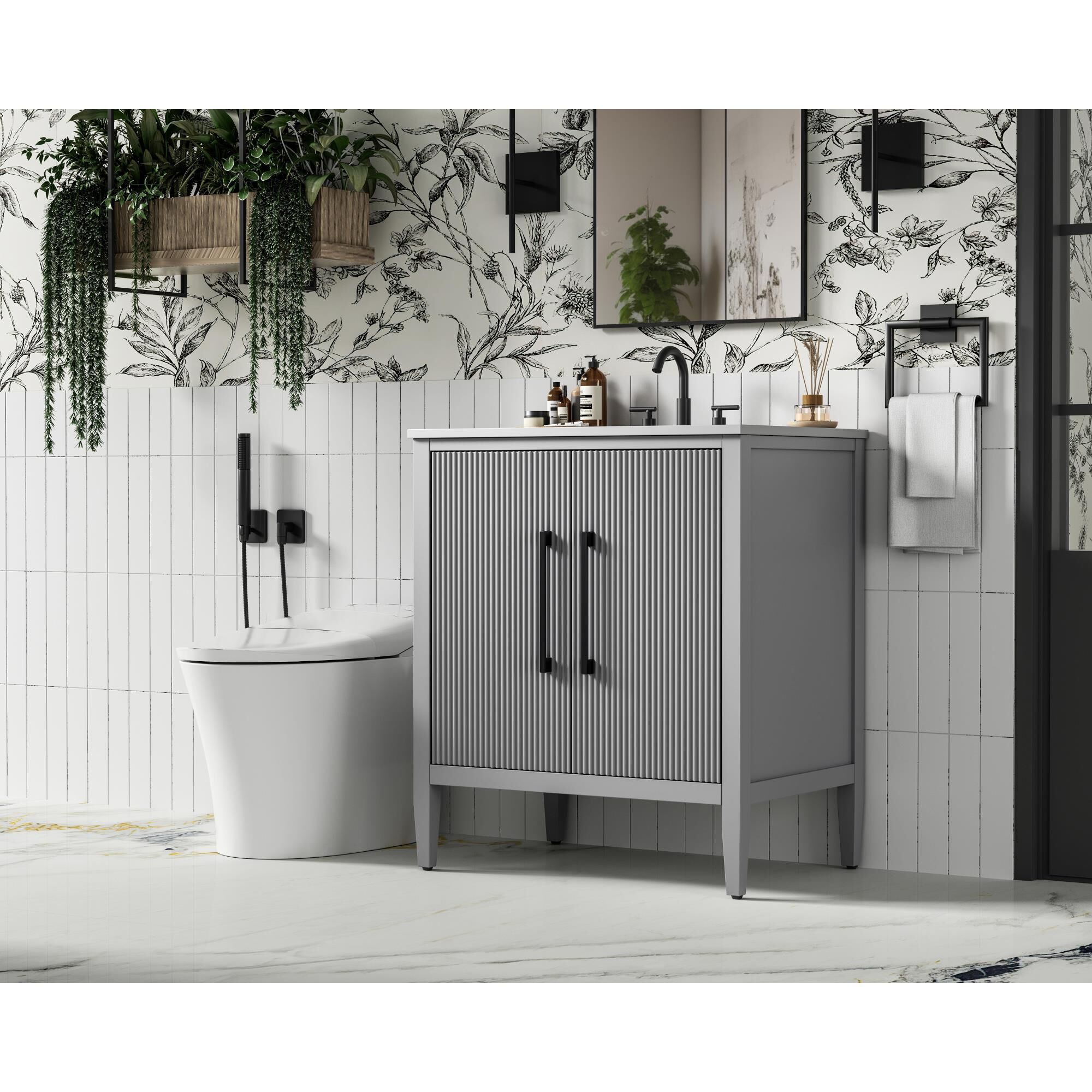 Shown in Grey finish