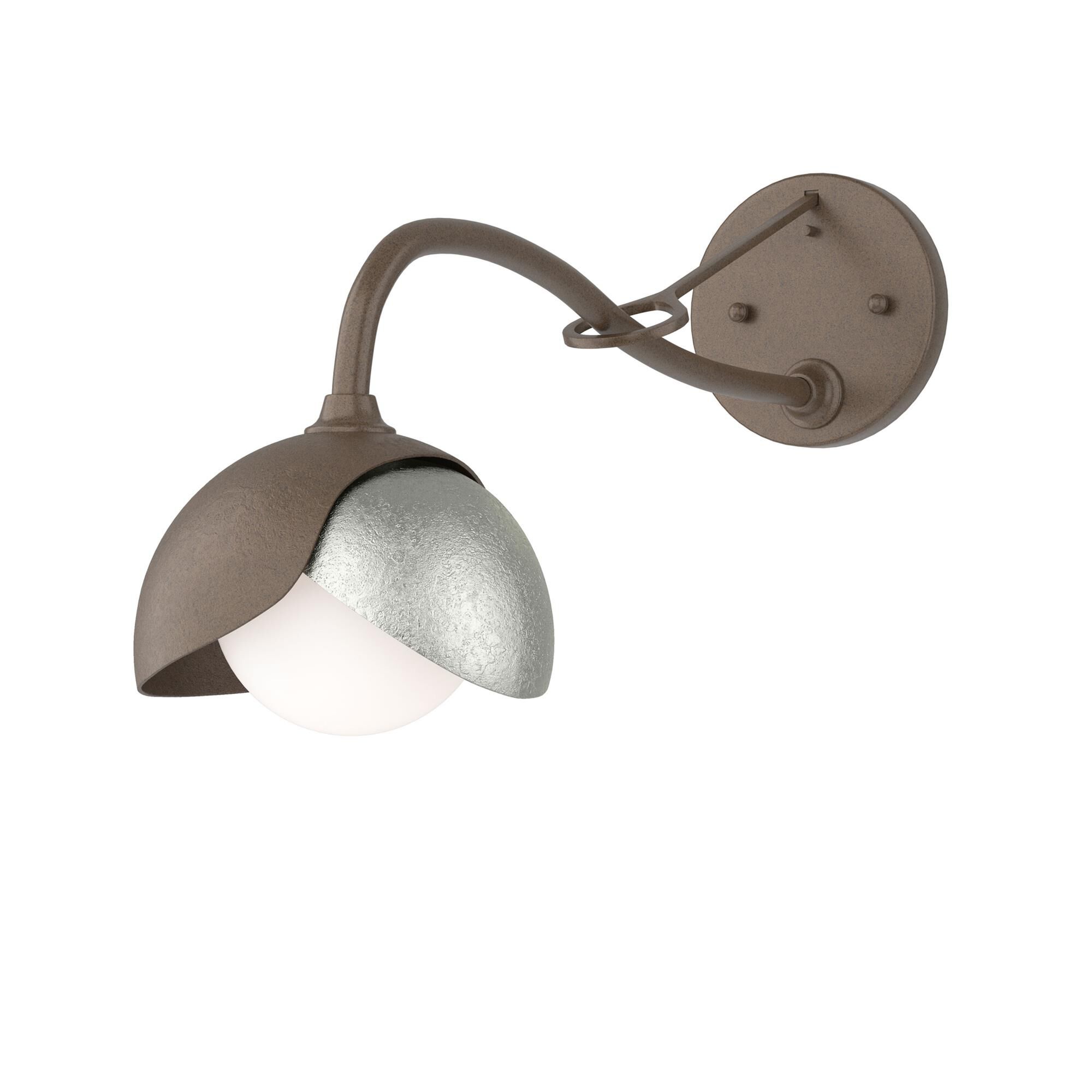 Shown in Bronze finish and Opal glass and Sterling (85) accent